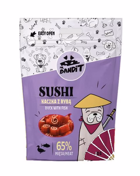 Pamlsok Mr. Bandit sushi duck & fish 80g