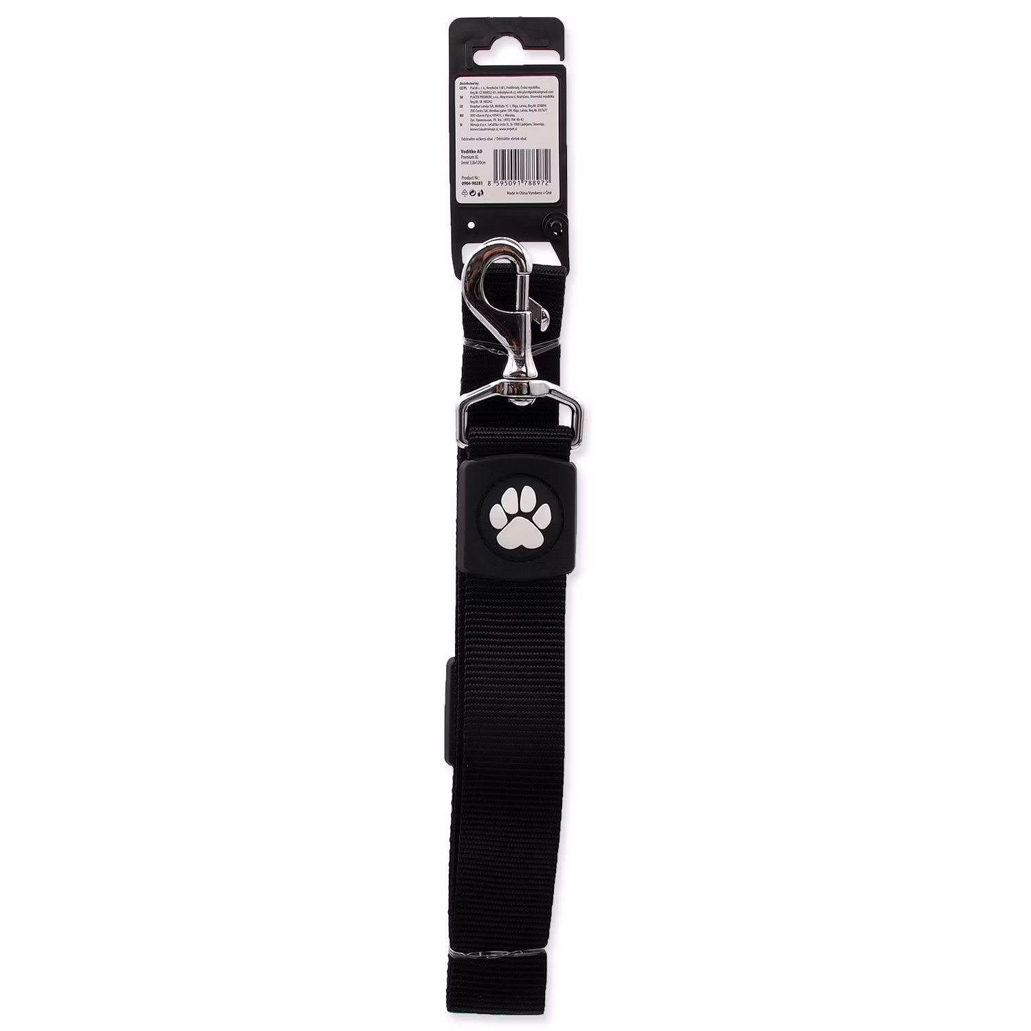 Vodítko Active Dog Premium XL čierne 3,8x120cm