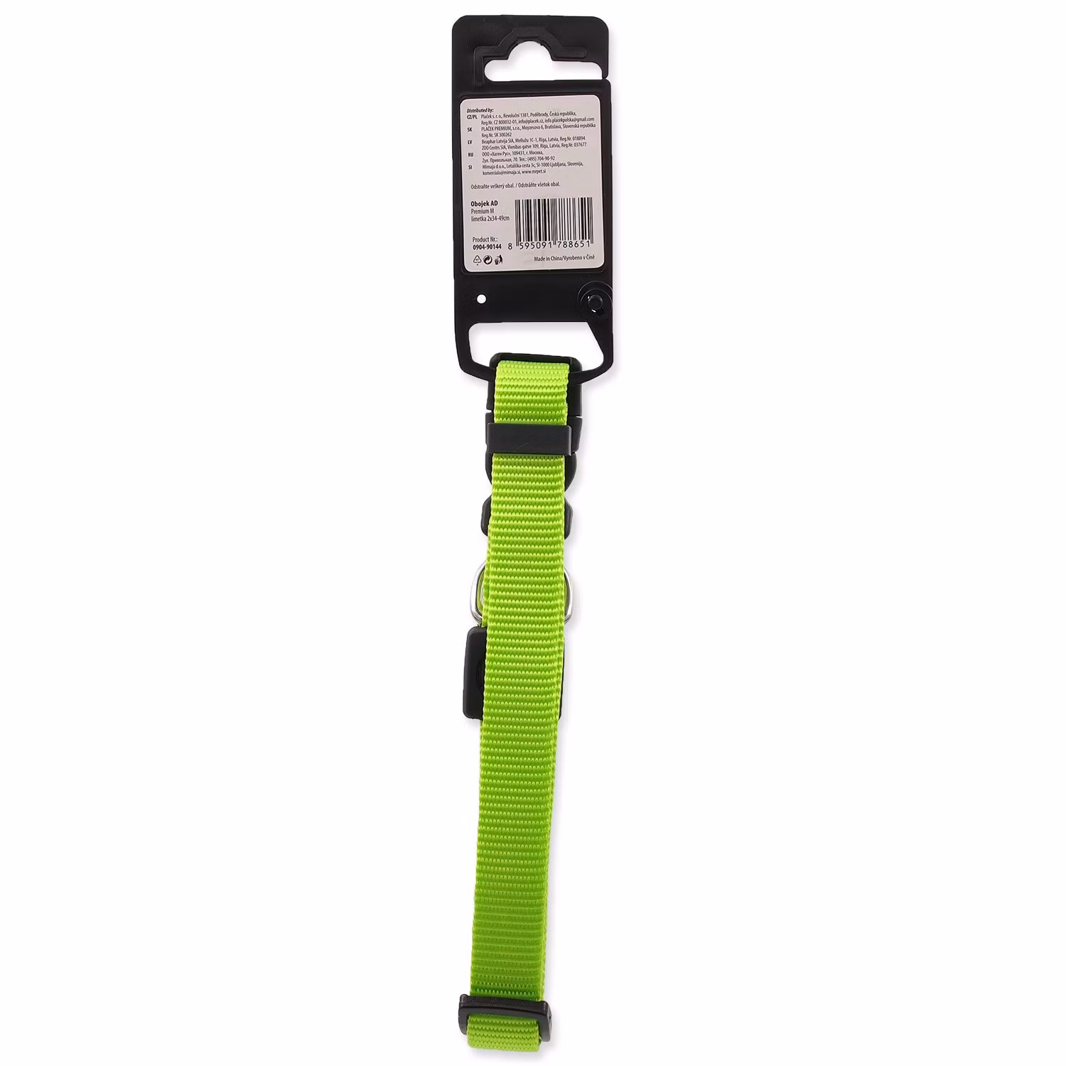 Obojok Active Dog Premium M limetka 2x34-49cm