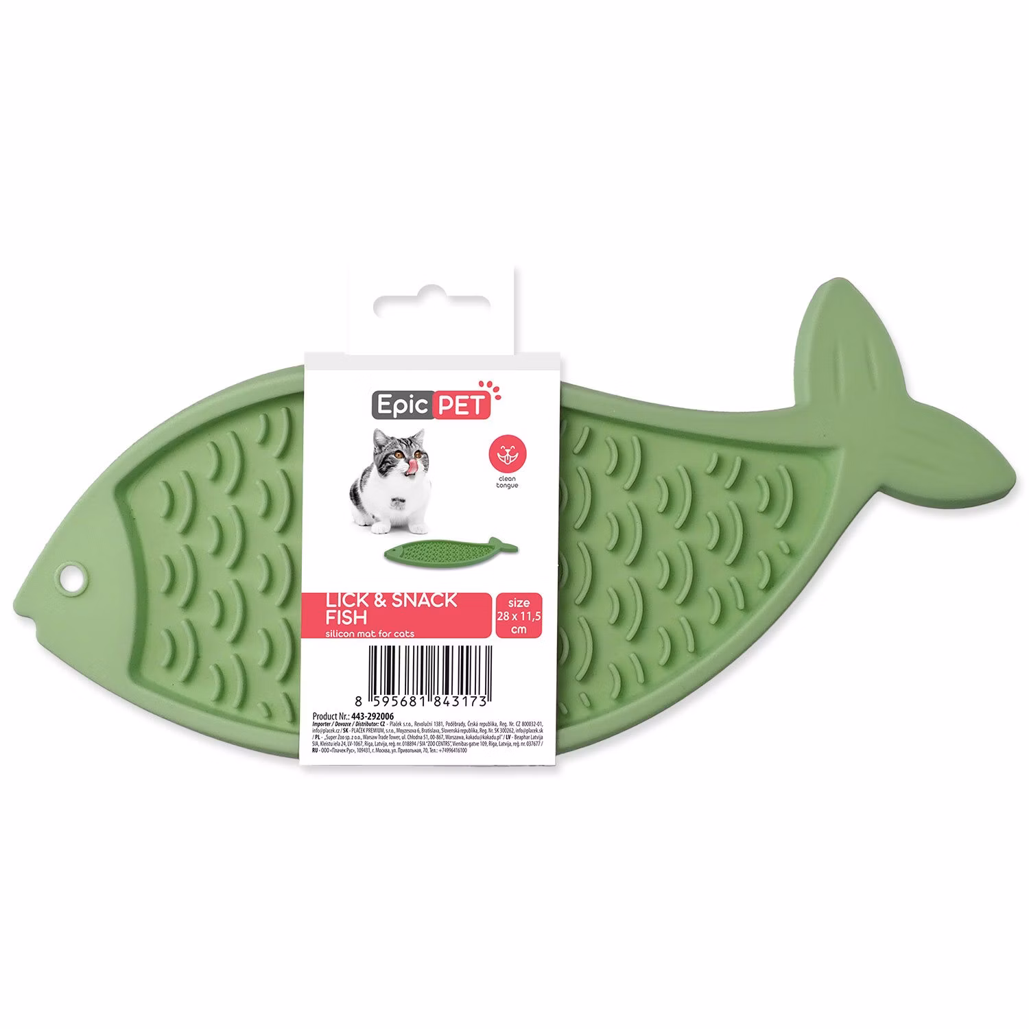 Podložka lízacia Epic Pet Lick&Snack ryba pastelová zelená 28x11,5cm