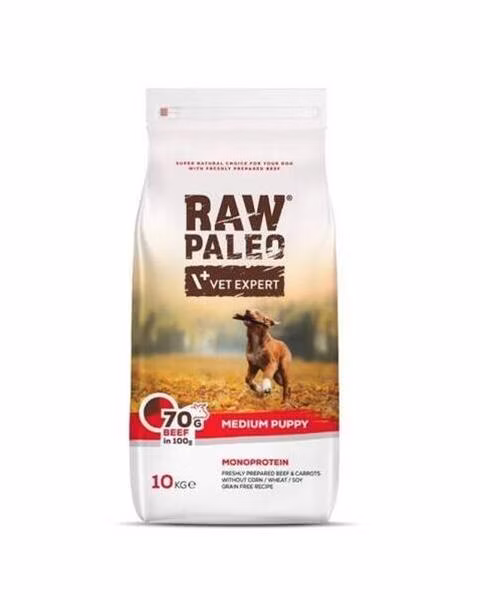 VetExpert Raw Paleo puppy medium beef 10 kg