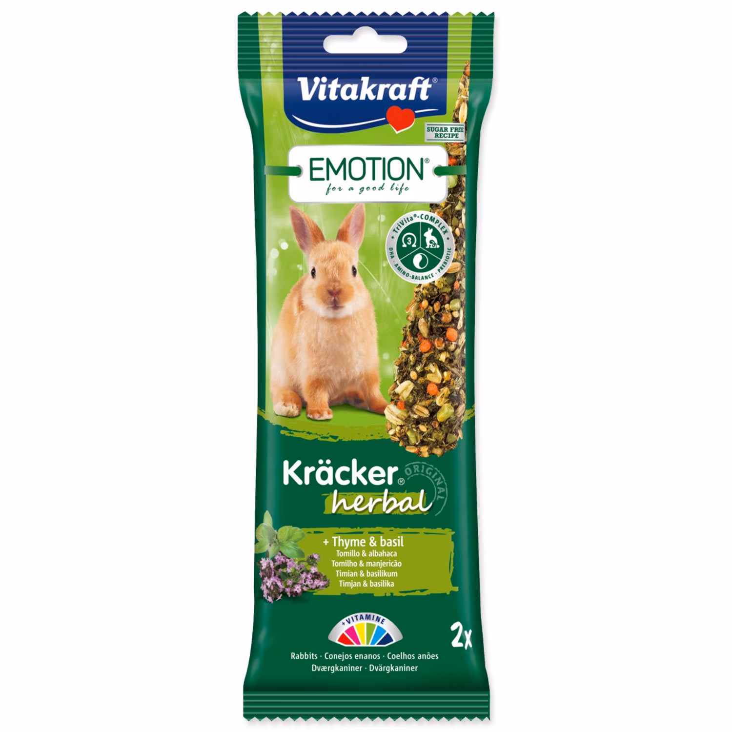 Tyčinky Vitakraft Emotion Kracker králik, s bylinkami 2ks
