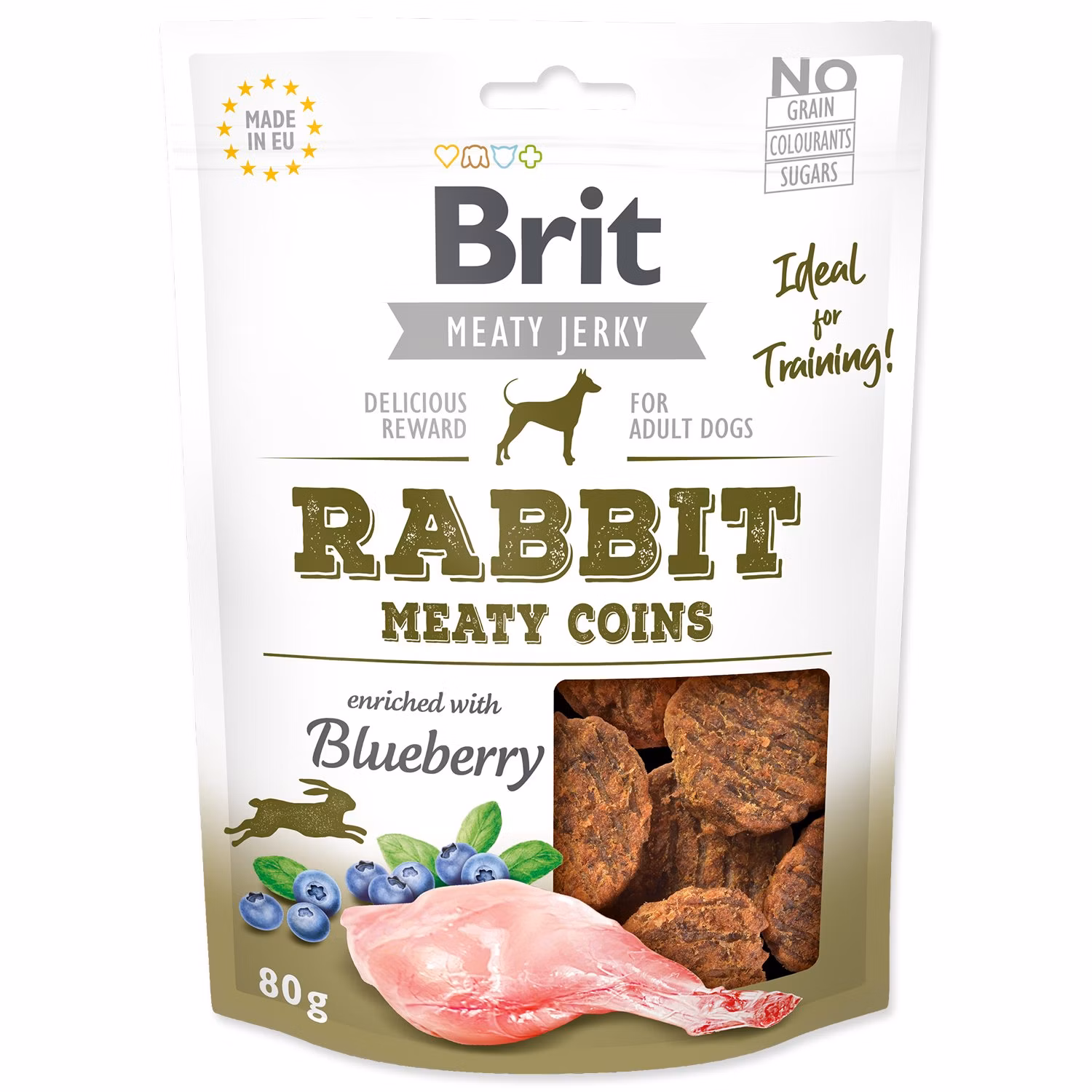 Pochúťka Brit Jerky Meaty králik, kolieska 80g