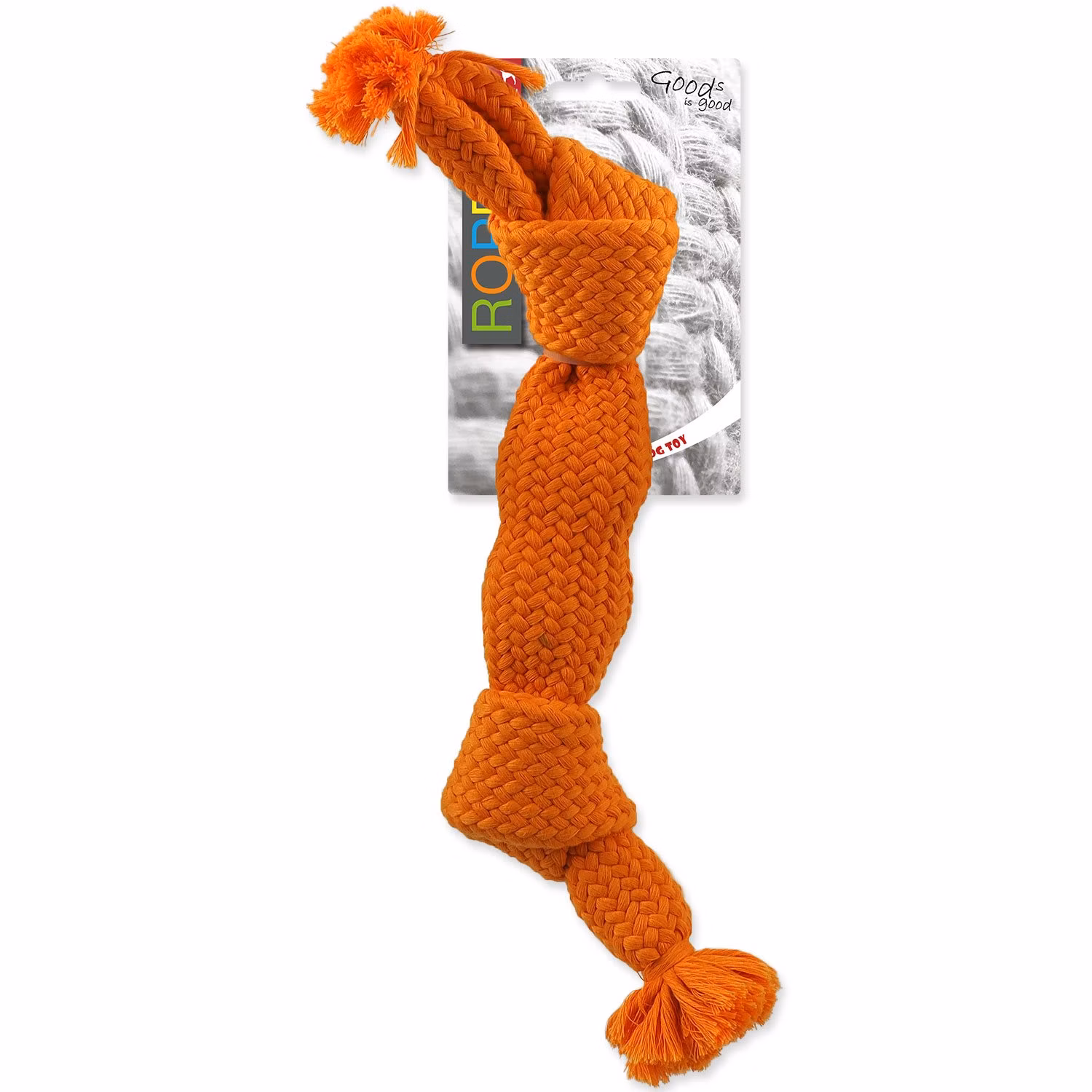 Hračka Dog Fantasy uzol pískací oranžový 2 knôty 35cm