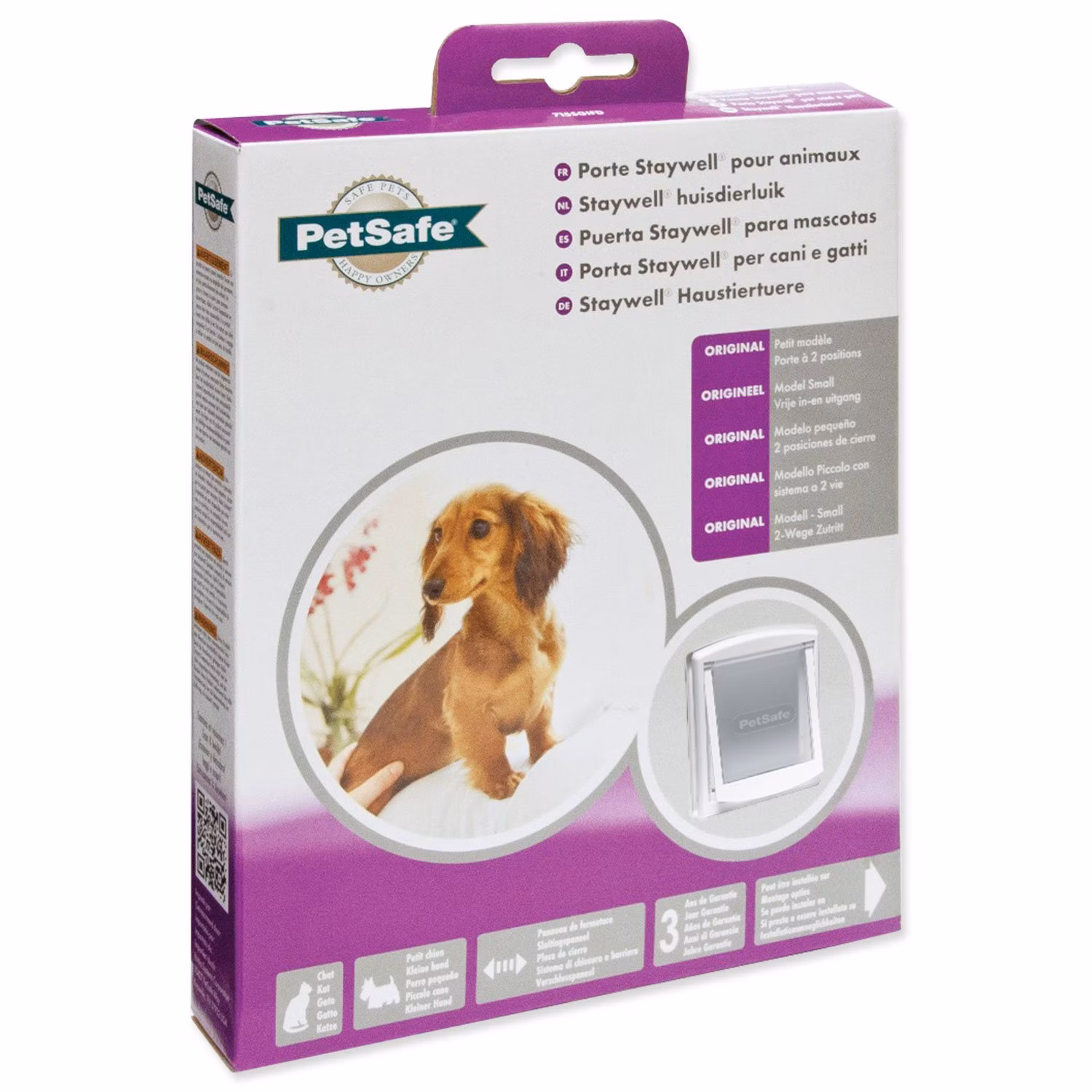 Dvierka PetSafe plastové s transparentným flapom biele, výrez 18,5x15,8cm