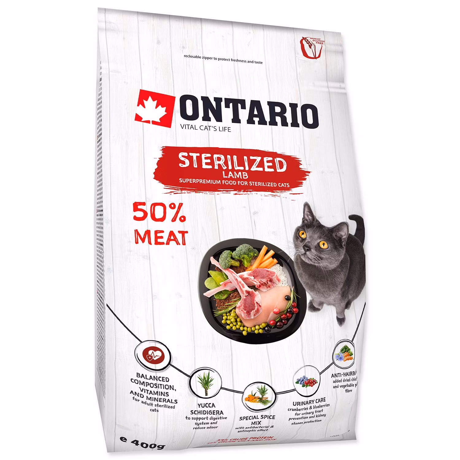 Krmivo Ontario Cat Sterilised Lamb 0,4kg