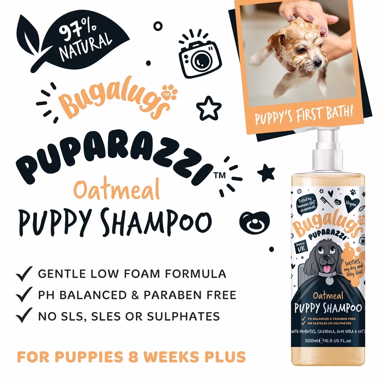 Bugalugs šampón pre šteniatka - Oatmeal 500 ml