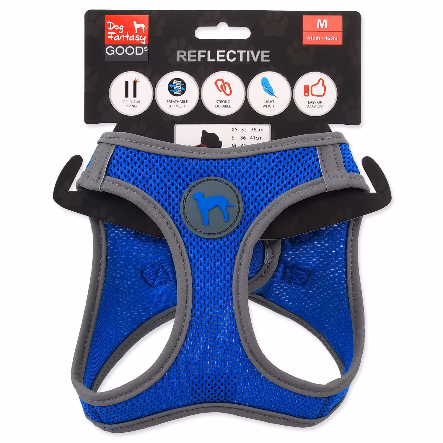 Postroj Dog Fantasy Puppy M modrý 41-46cm