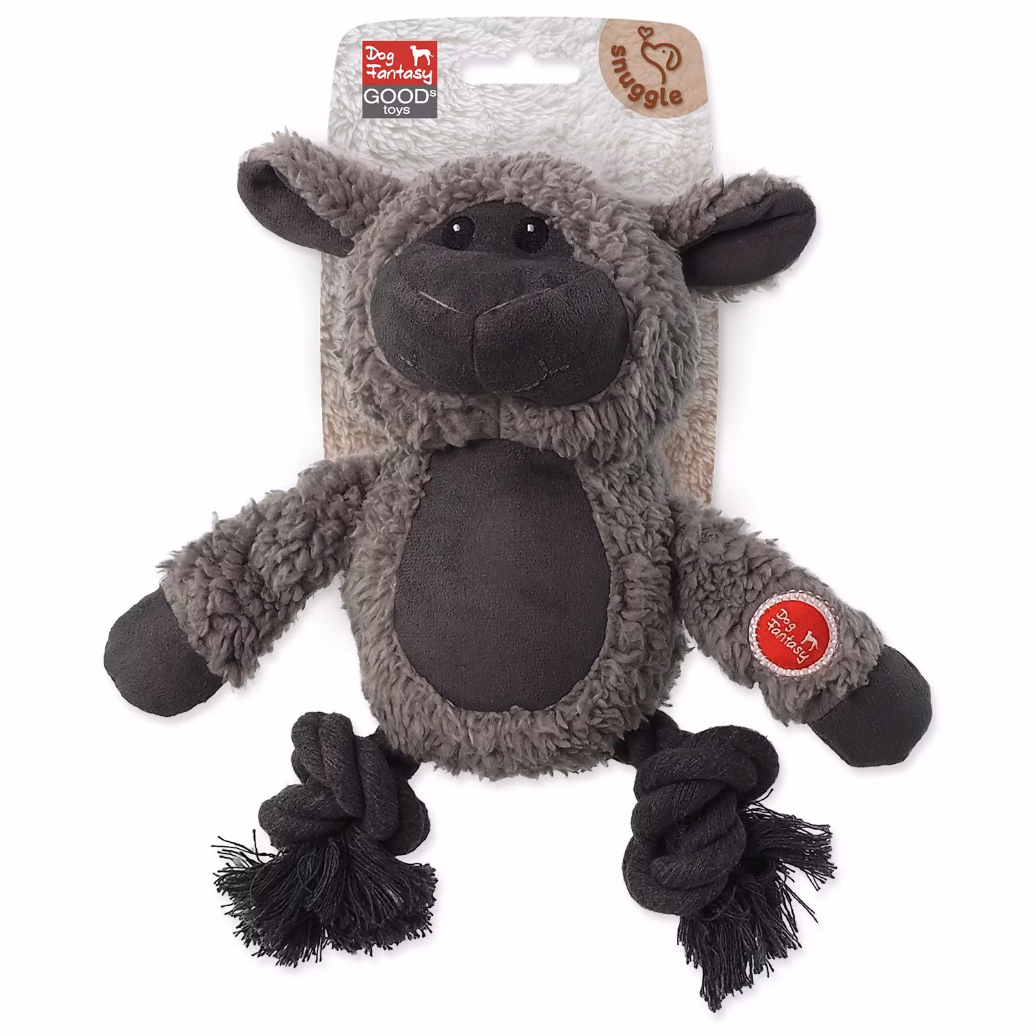 Hračka Dog Fantasy Snuggle mix zvierat s uzlami a pískatkom 21cm