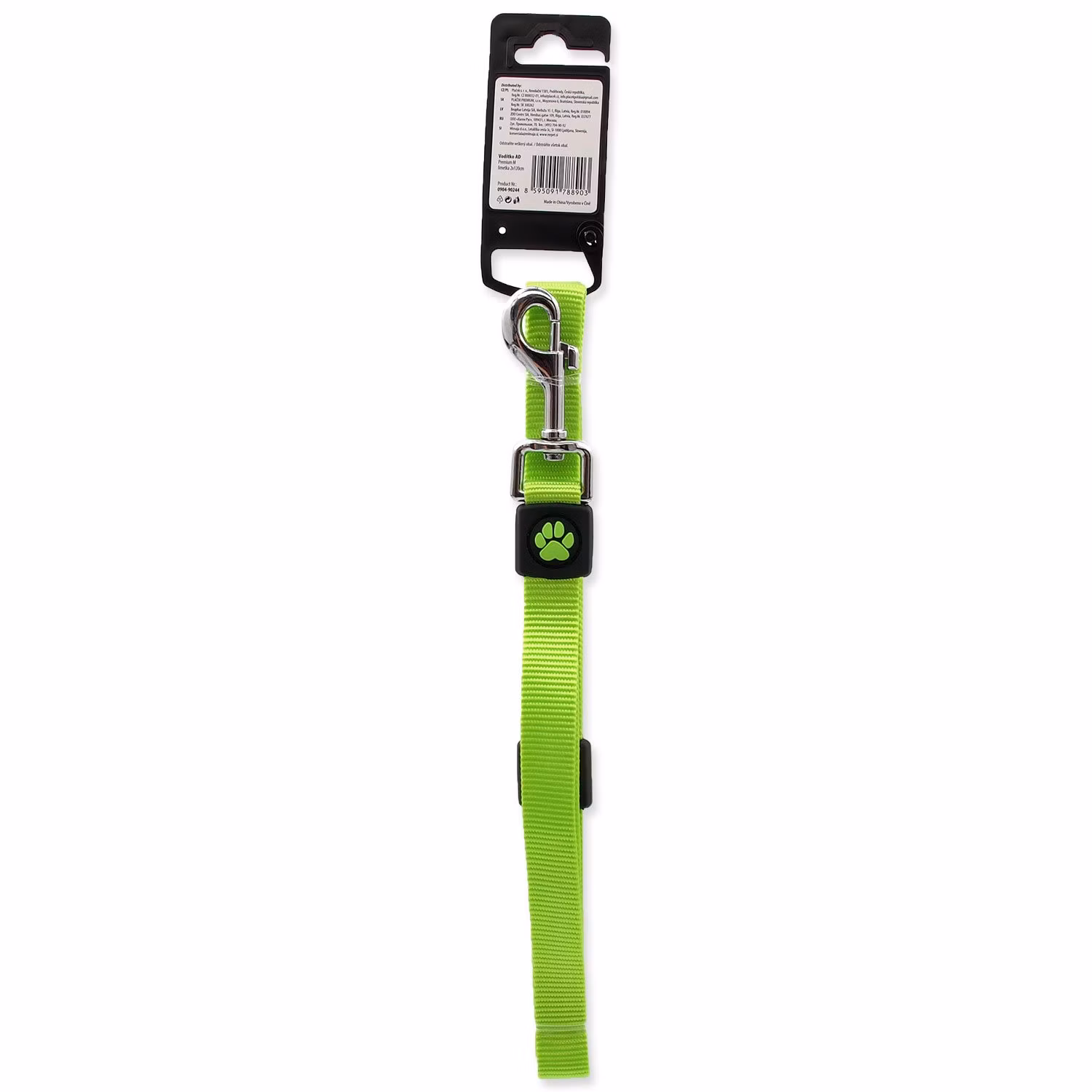 Vodítko Active Dog Premium M limetka 2x120cm