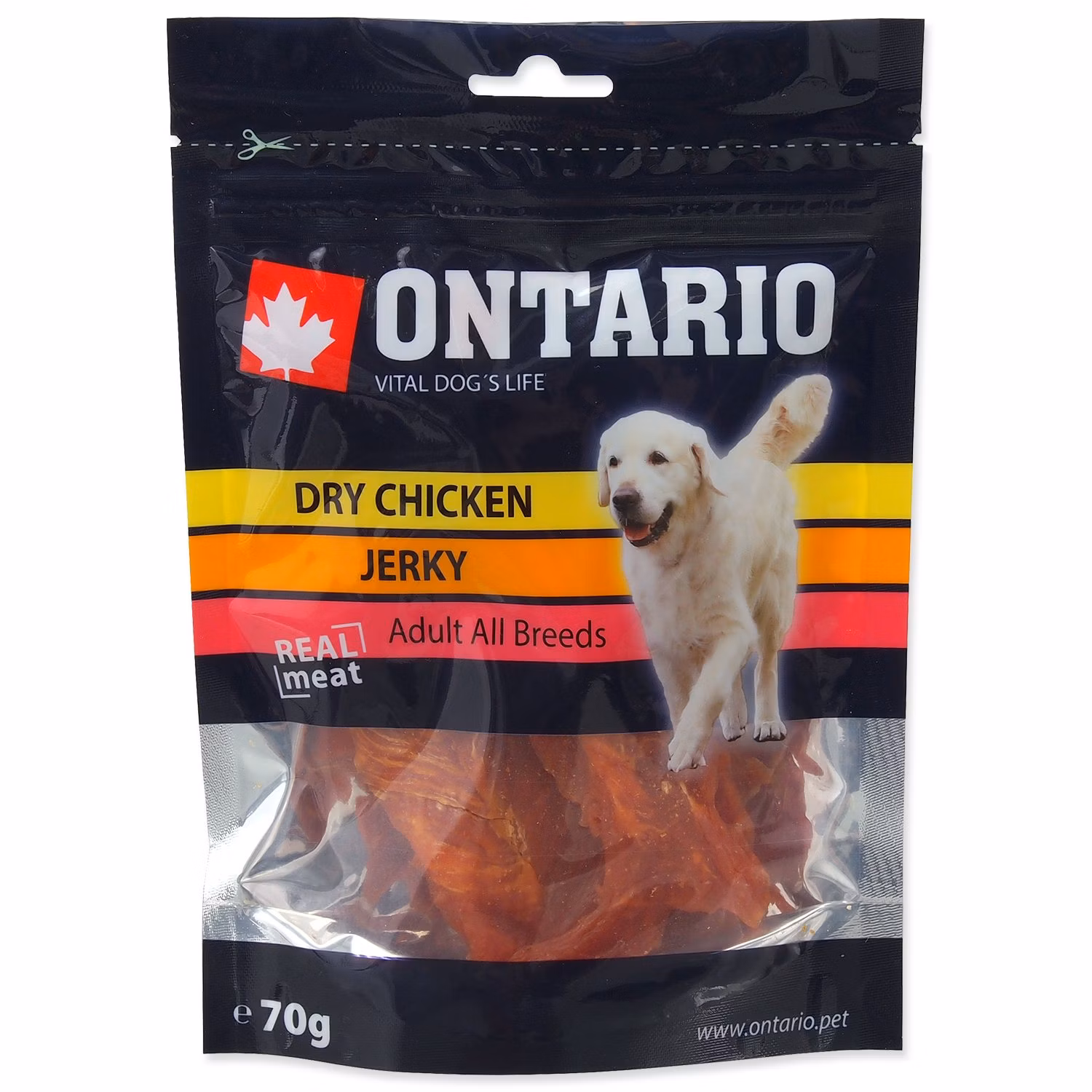 Pochúťka Ontario kura, sušené plátky 70g