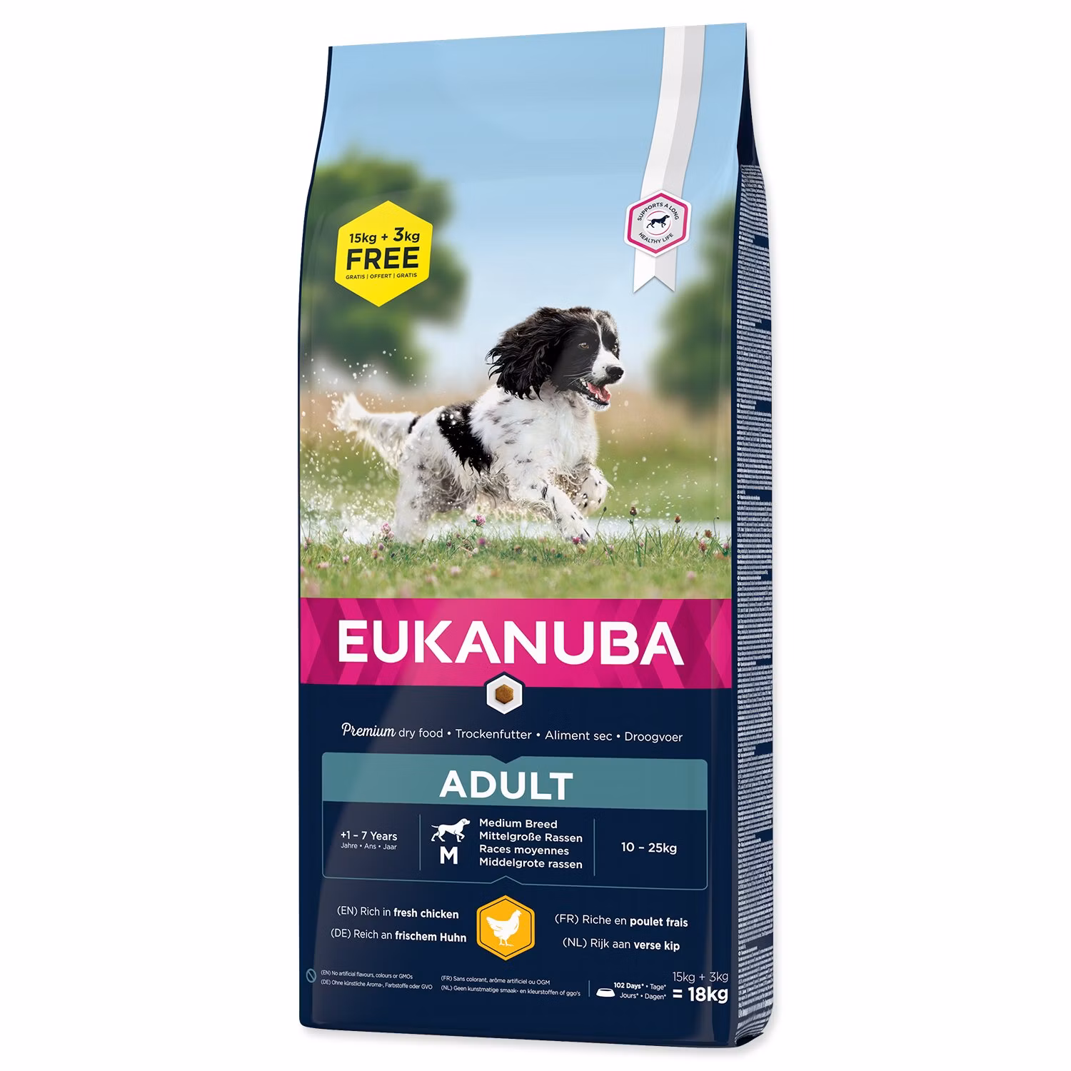 Krmivo EUKANUBA Adult Medium 15+3kg ZDARMA