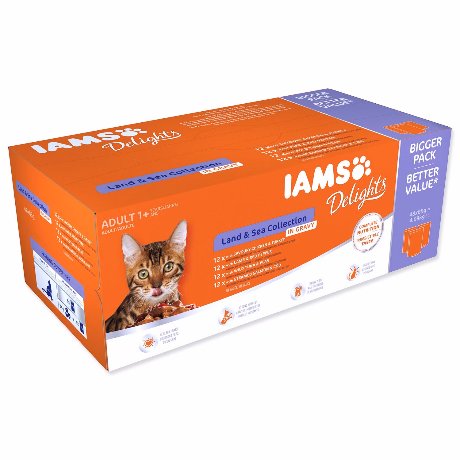 Kapsička IAMS Delights Adult morské a suchozemské mäso v omáčke multipack 4080g (48x85gr)