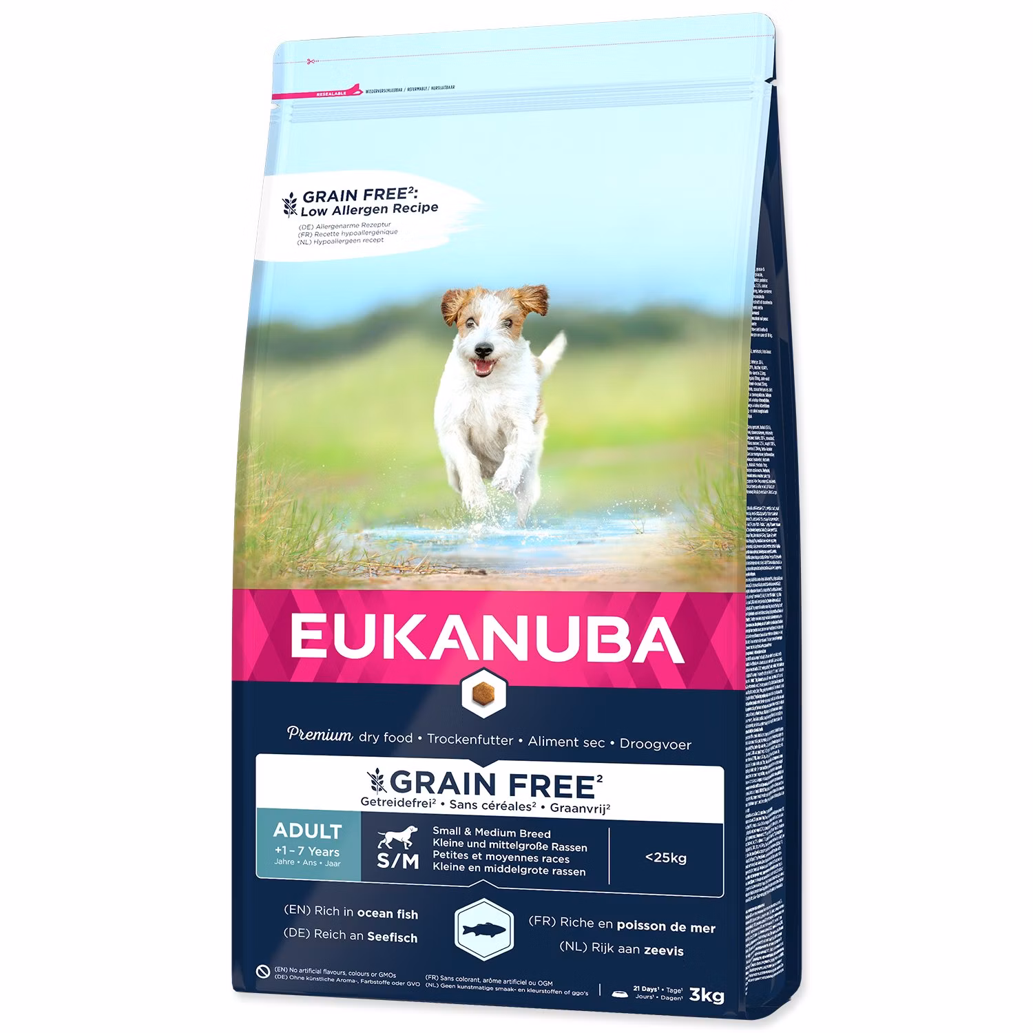 Krmivo EUKANUBA Adult Small & Medium Grain Free Ocean Fish 3kg