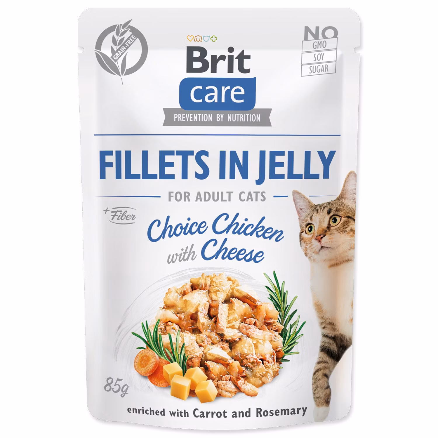 Kapsička Brit Care Cat kura so syrom, filety z želé 85g