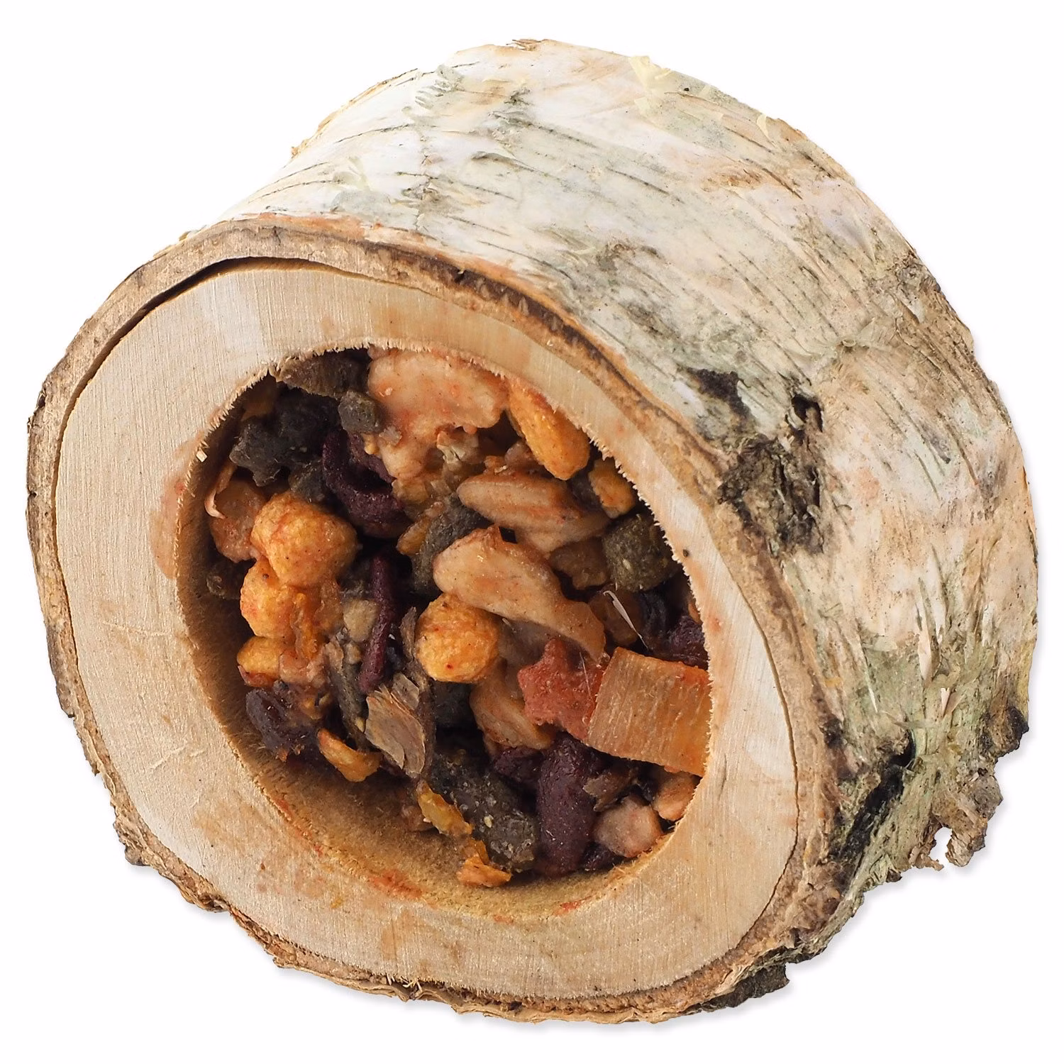Pochúťka Miska Nature Land Nibble plnená ovocím drevená 120g