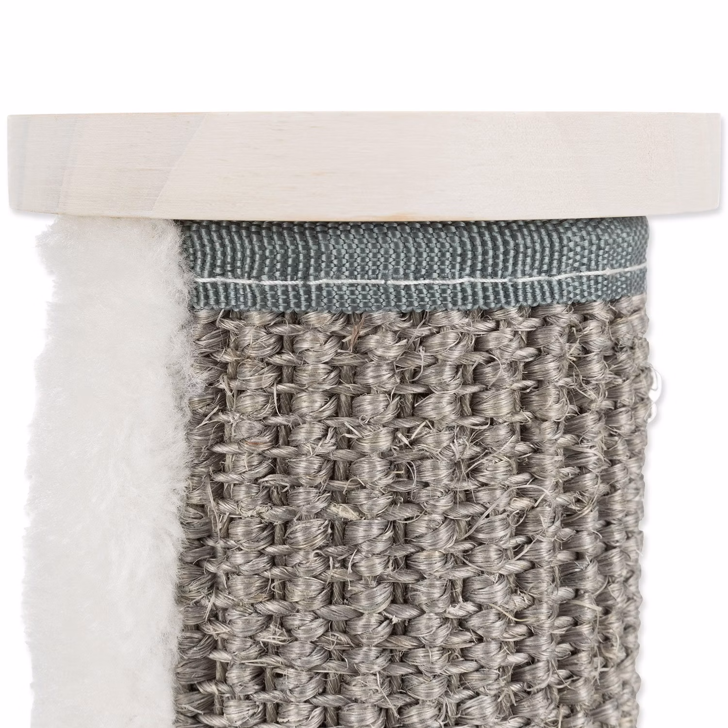 Climbing step for wall, sisal/pine wood, ø 18 × 22 cm, white/grey