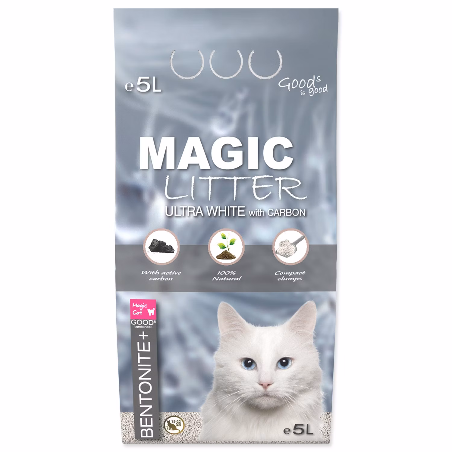 Podstielka Magic Litter Bentonite Ultra White with Carbon 5L/4,4kg