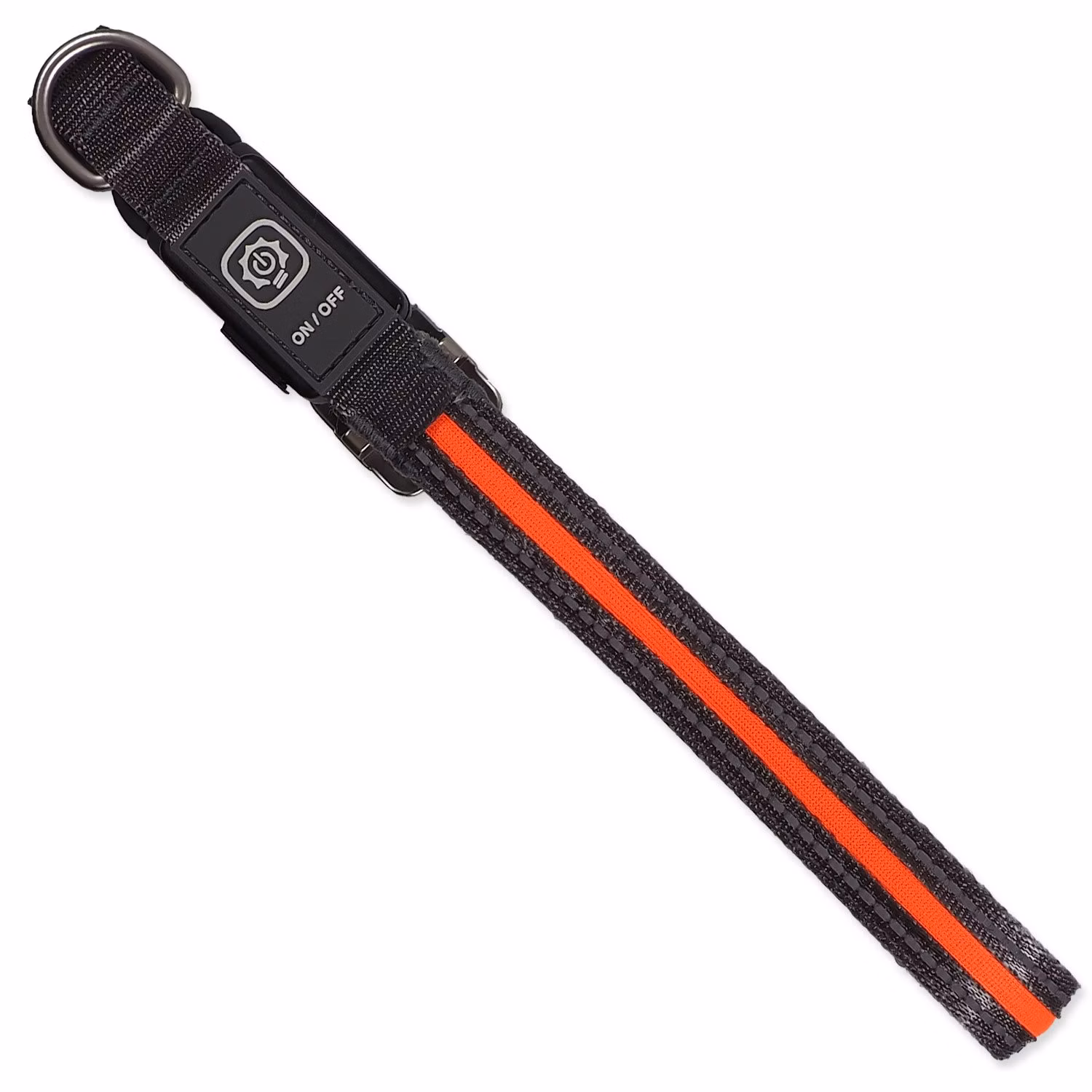Obojok Dog Fantasy USB LED nylonový svietiaci S-M oranžový 1,9x35-50cm