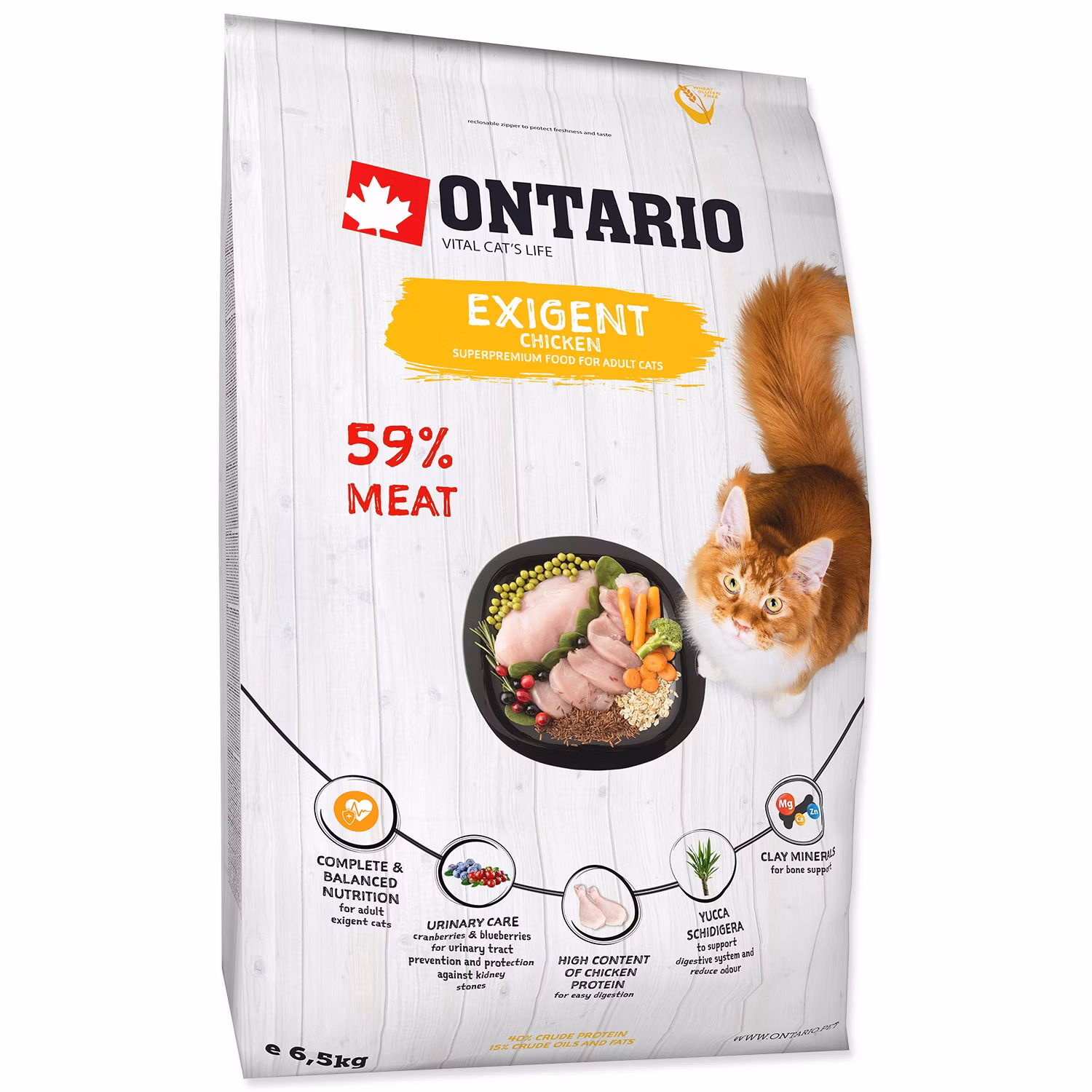 Krmivo Ontario Cat Exigent 6,5kg