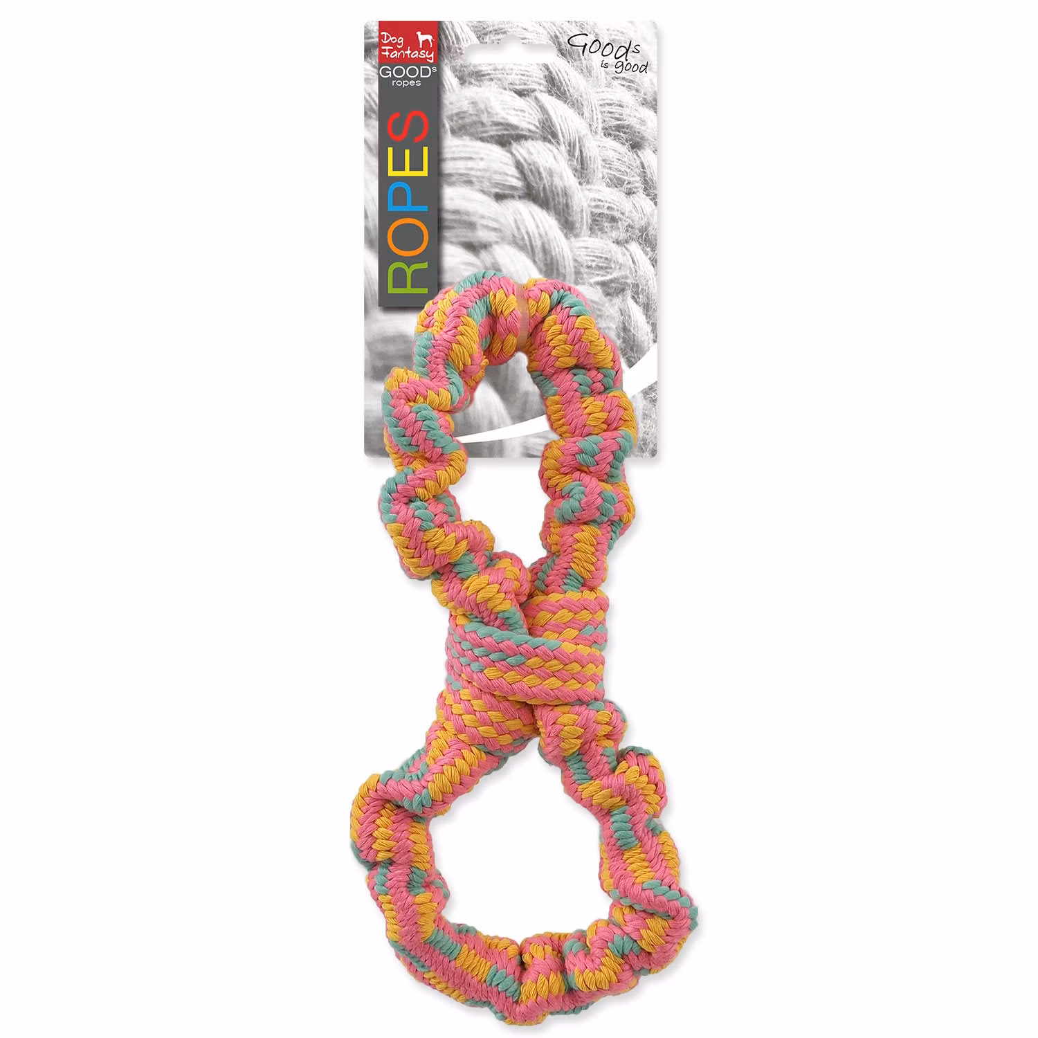 Hračka Dog Fantasy preťahovadlo osmička farebný vzor 1, 25cm