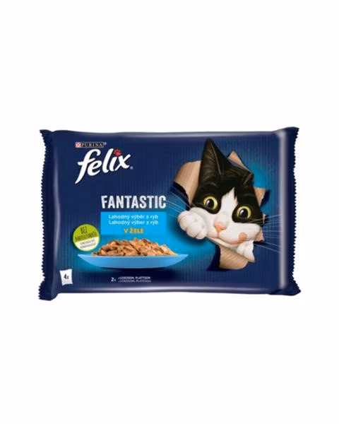 Nestlé FELIX Fantastic cat Multipack výber z rýb želé kapsička 4x85 g