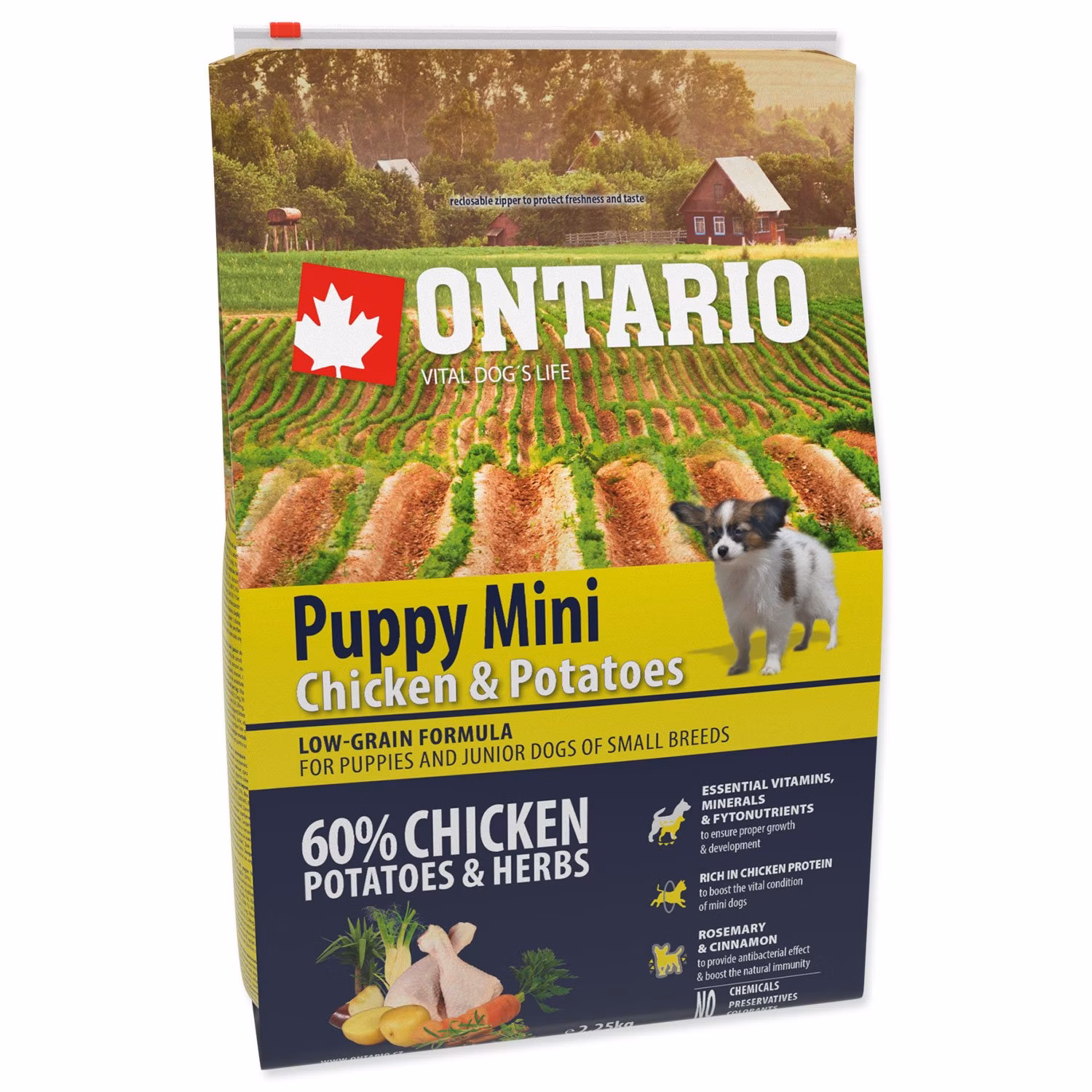 Krmivo Ontario Puppy Mini Chicken & Potatoes 2,25kg