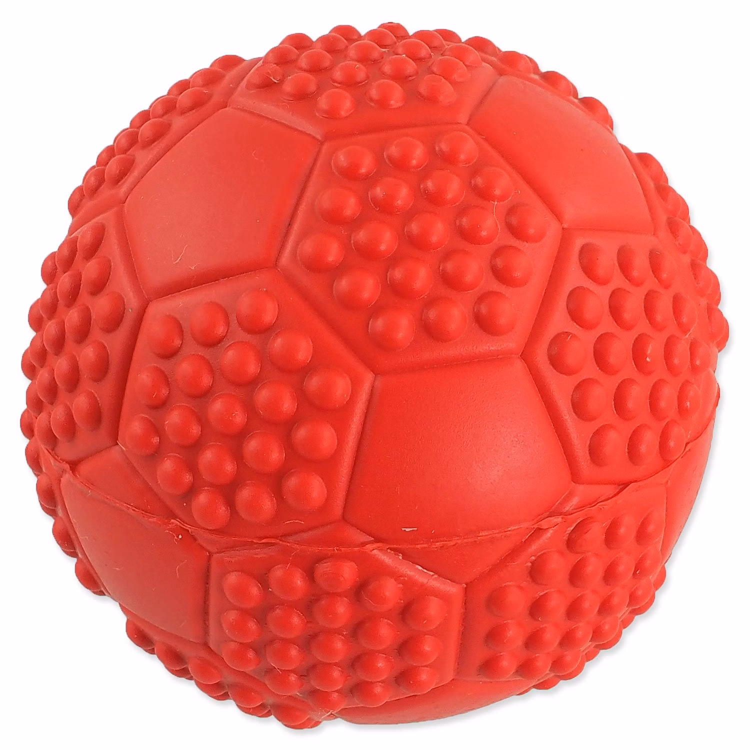 Hračka Dog Fantasy lopta futbal s bodlinami pískacia mix farieb 7cm