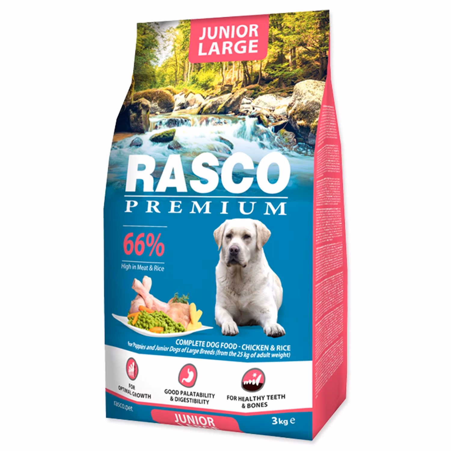 Krmivo Rasco Premium Junior Large kura s ryžou 3kg