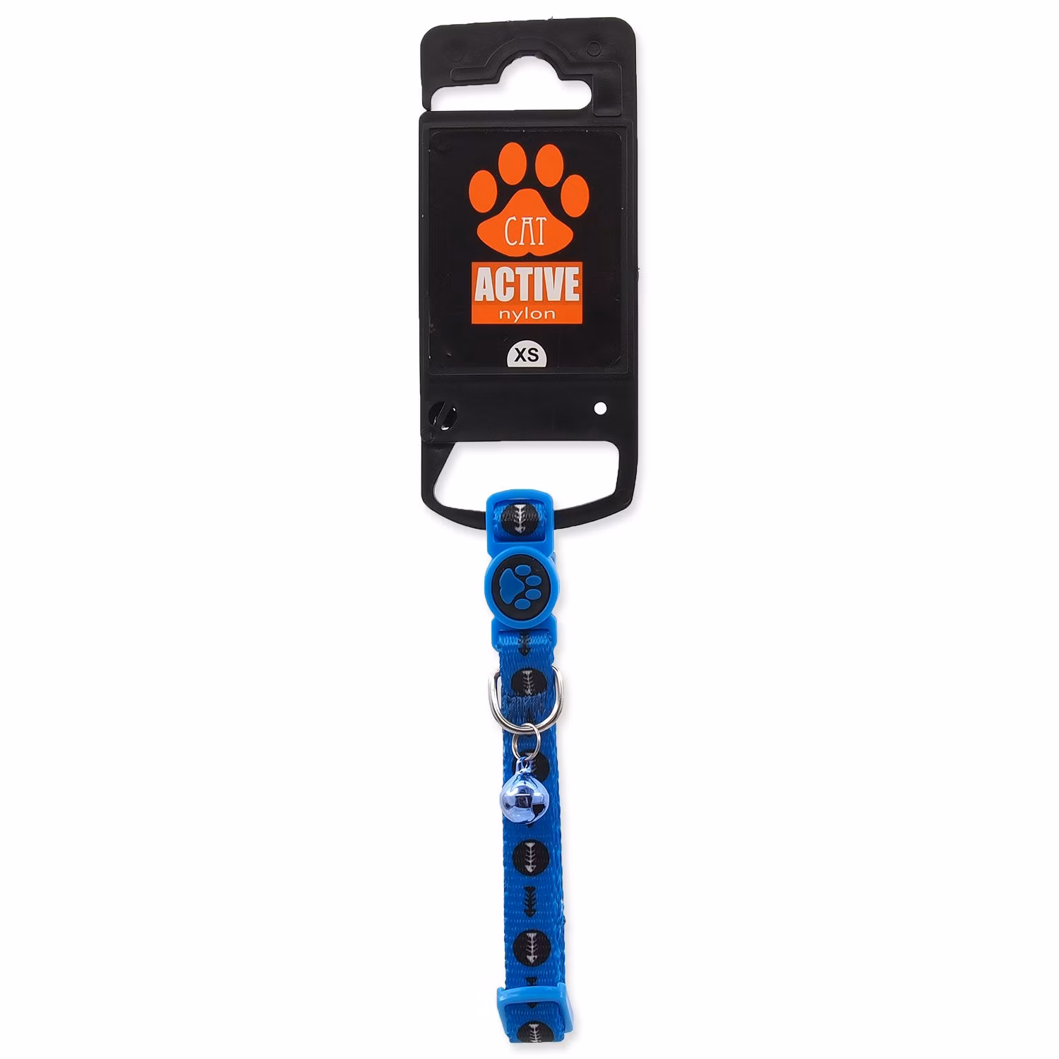 Obojok Active Cat nylon XS rybka modrý 1x19-31cm