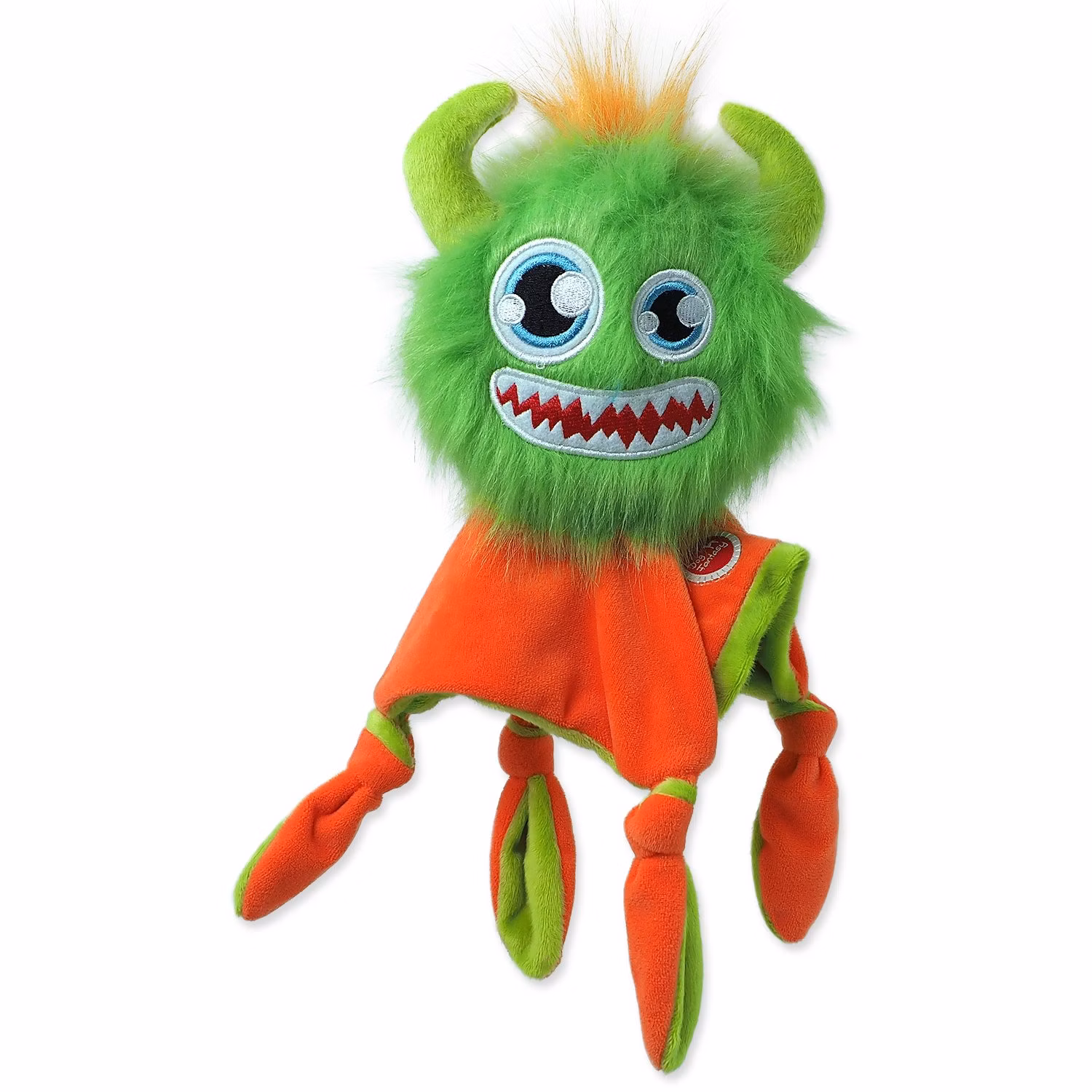 Hračka Dog Fantasy Monsters strašidlo pískacie chlpaté zelené s dečkou 28cm