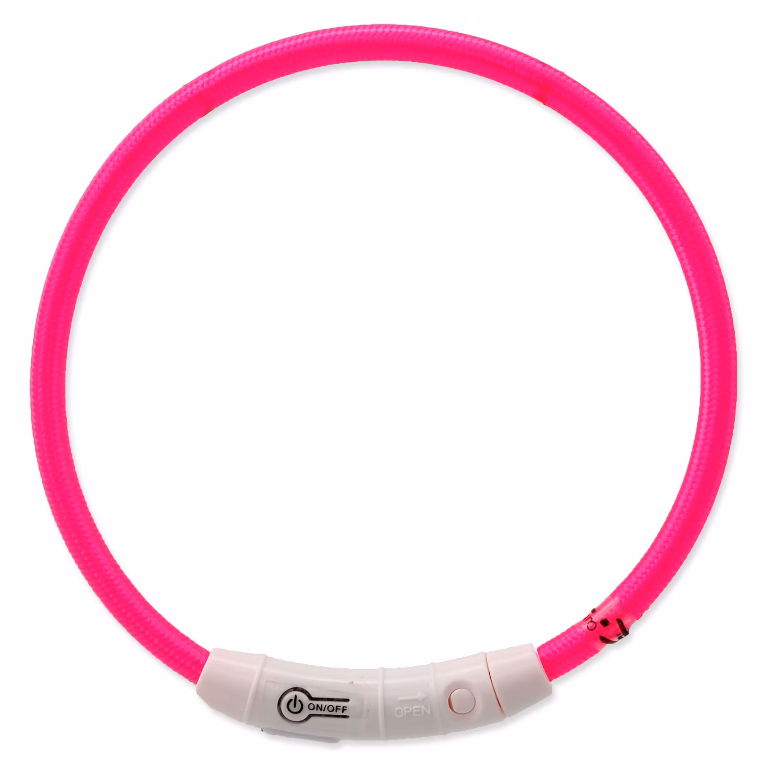 Obojok Dog Fantasy LED nylon ružový 65cm