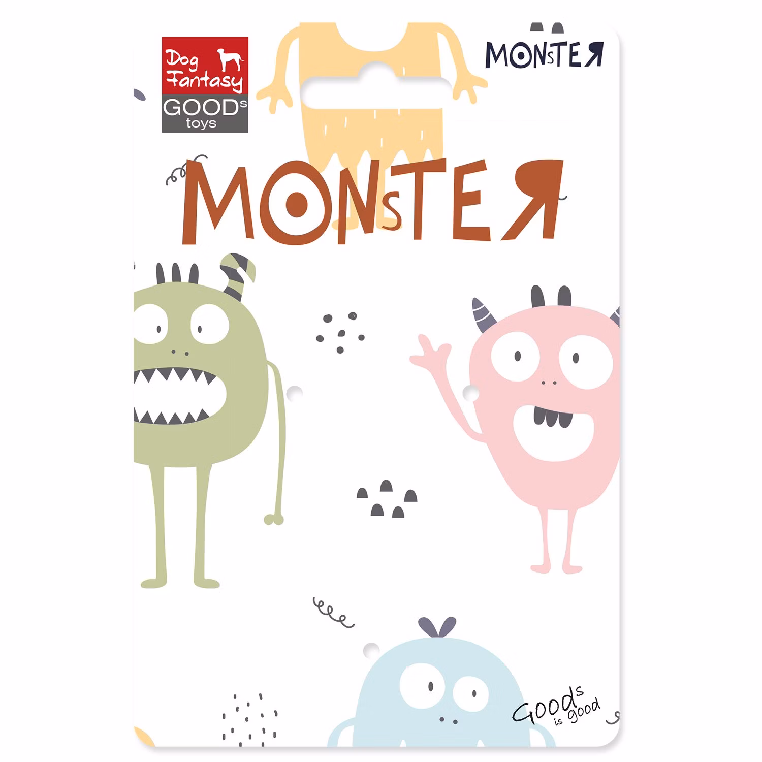 Hračka Dog Fantasy Monsters strašidlo pískacie chlpaté zelené s dečkou 28cm