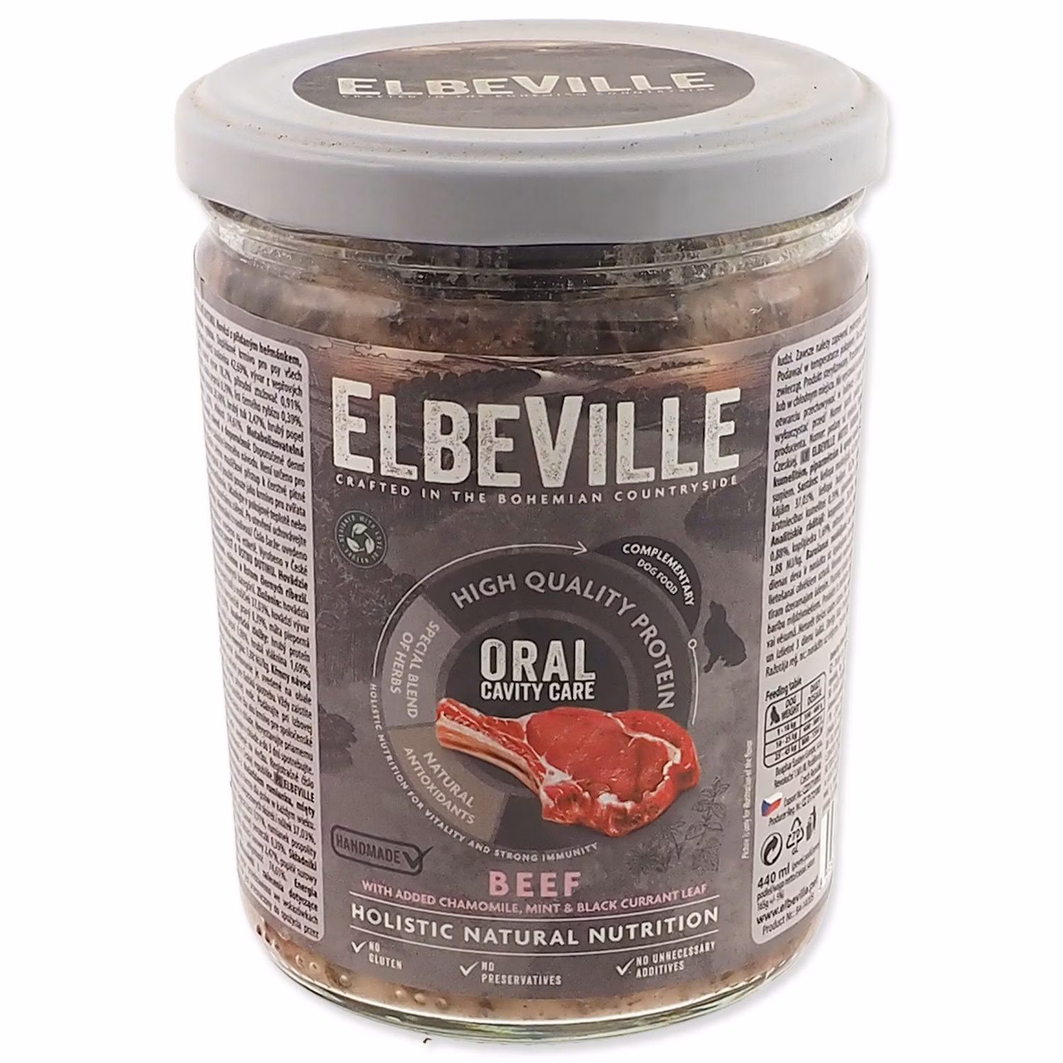 Pohár slenený Elbeville Dog Oral Cavity Care, hovädzie s pridaným harmančekom 440ml