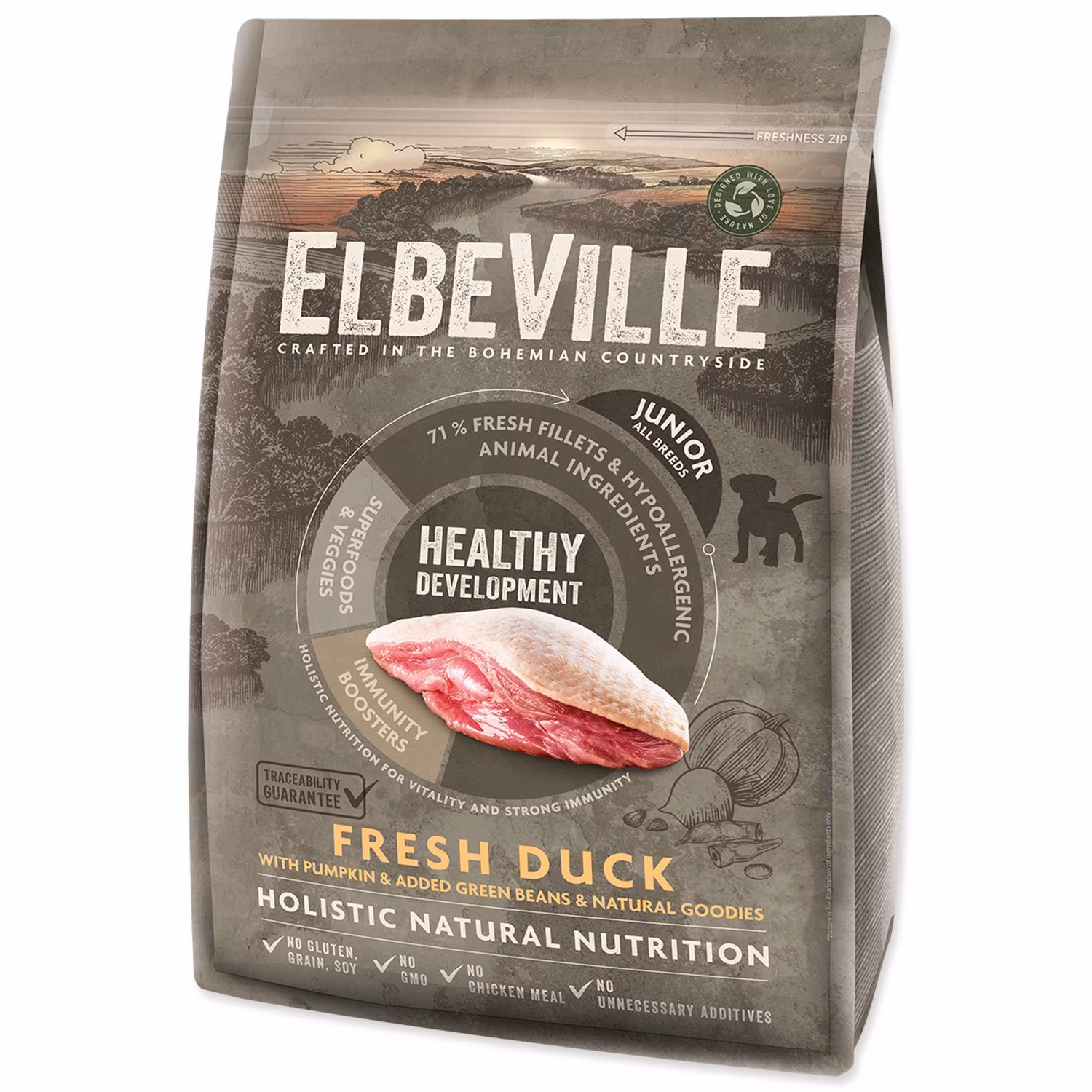 Krmivo ELBEVILLE Puppy and Junior All Breeds Healthy Development Fresh Duck 4kg