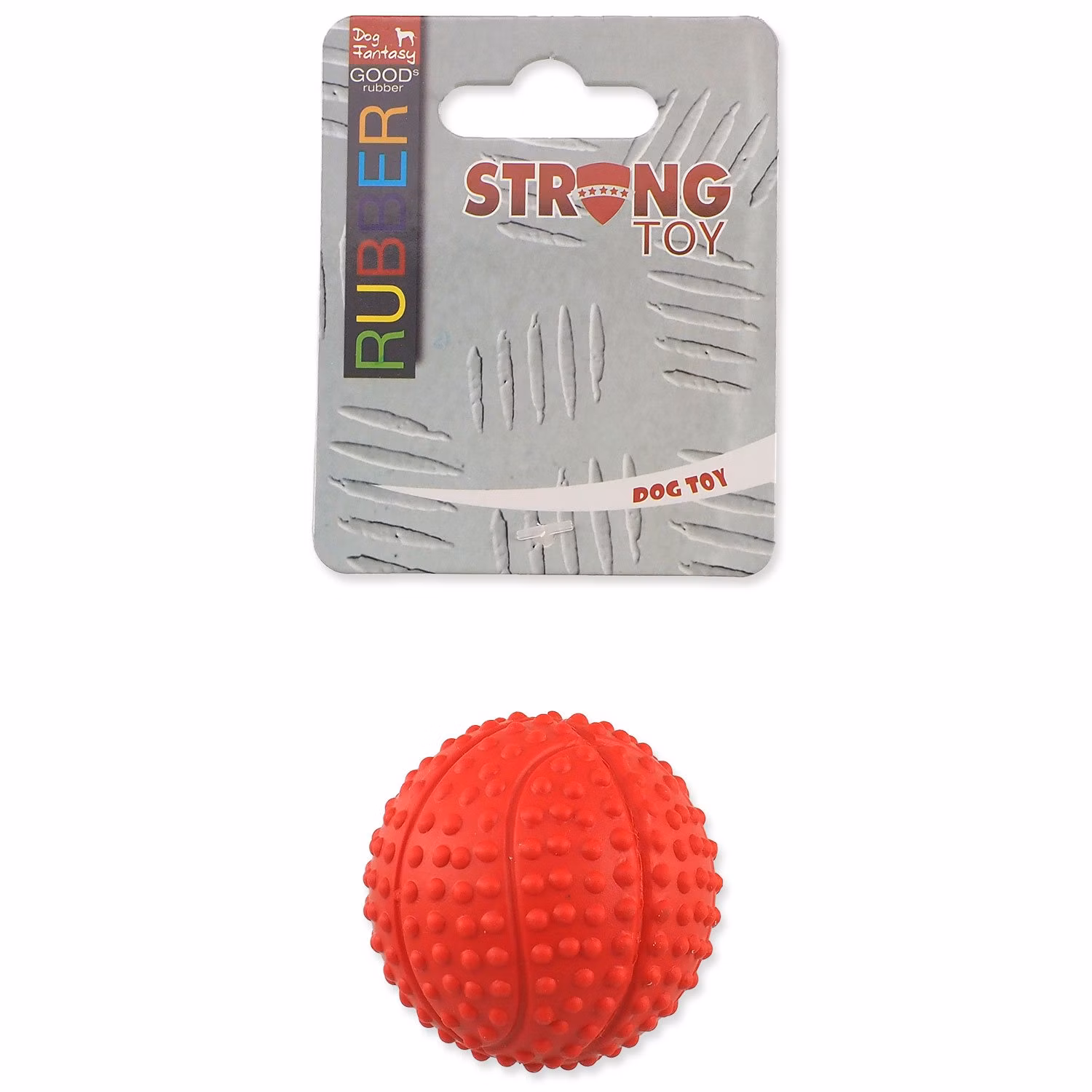 Hračka Dog Fantasy lopta basketbal s bodlinami pískacia mix farieb 5,5cm