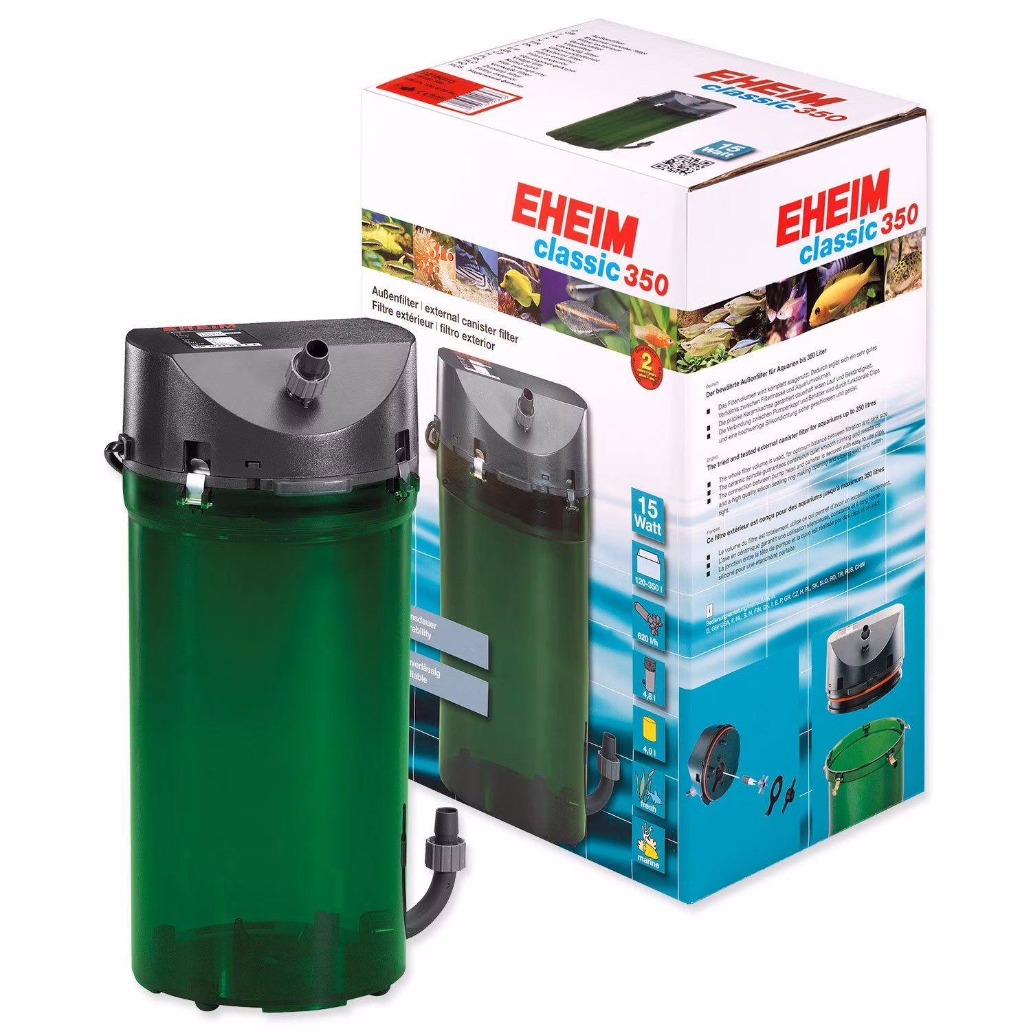 Filter Eheim Classic 350 vonkajší, s náplňou,620l/h