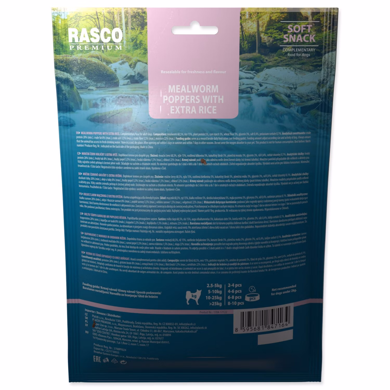 Pochúťka Rasco Premium múčne červy a extra ryža 230g
