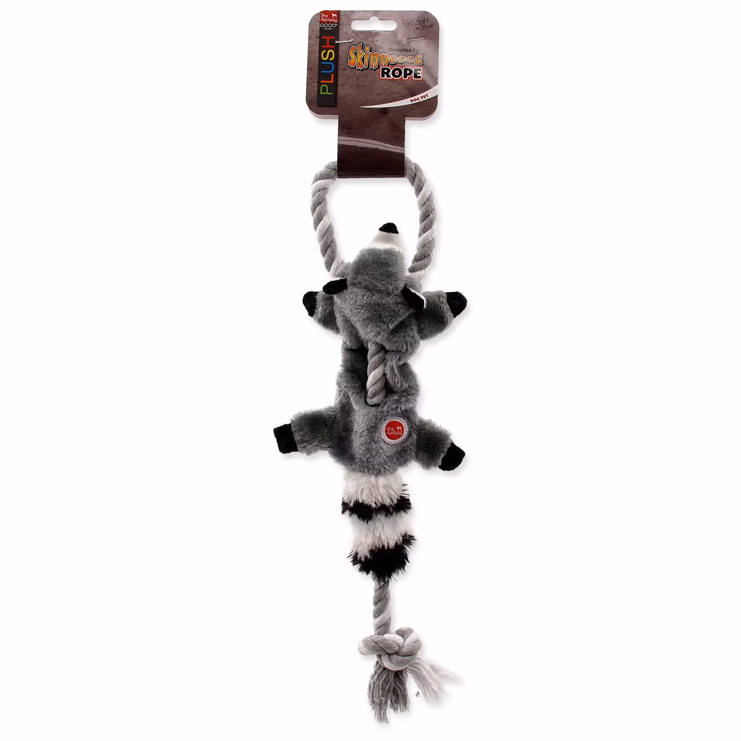Hračka Dog Fantasy Skinneeez medvedík čistotný s povrazom 35cm