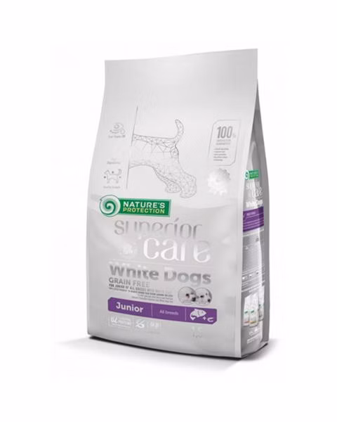Natures P Superior care white dog GF junior salmon all breed 1,5 kg