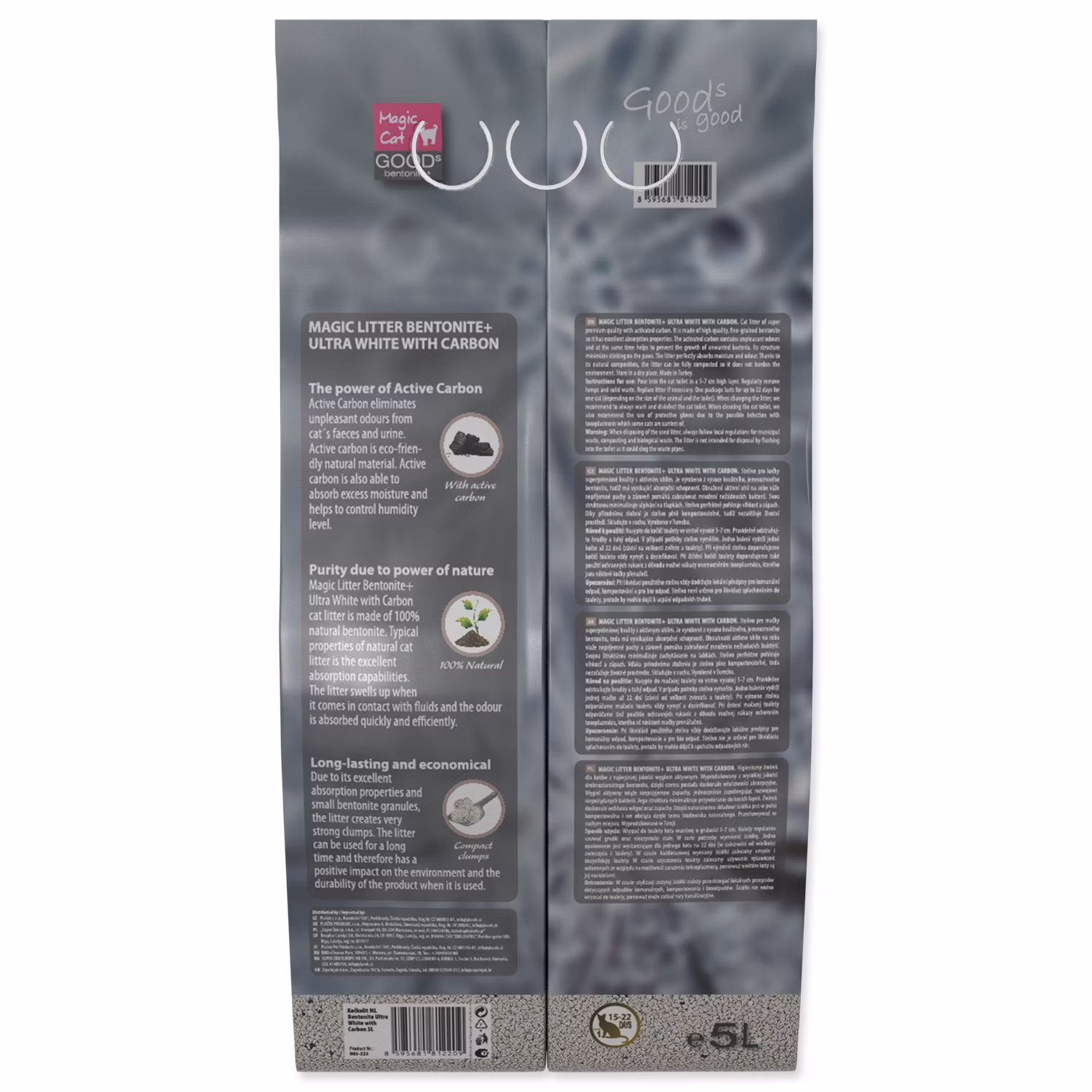 Podstielka Magic Litter Bentonite Ultra White with Carbon 5L/4,4kg