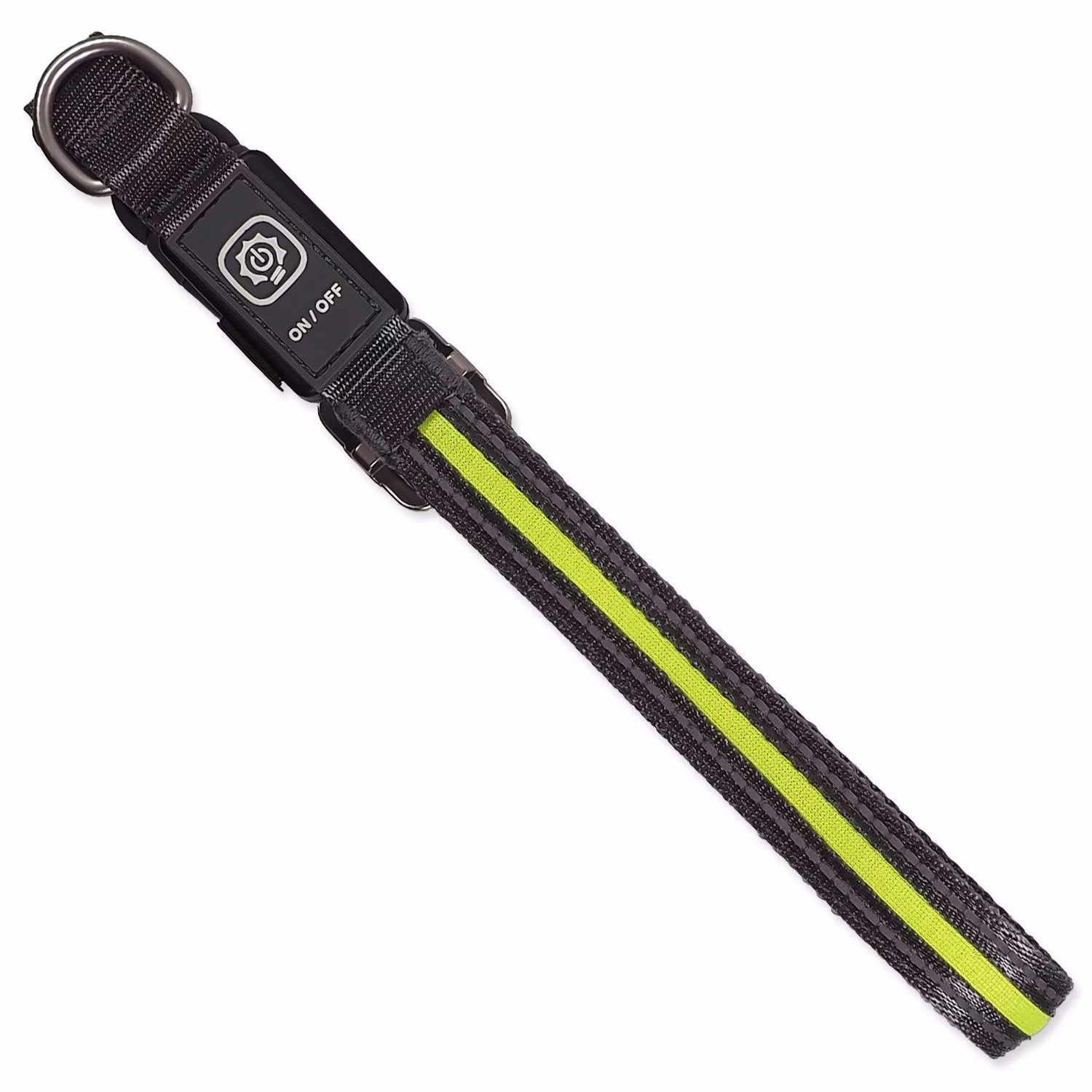 Obojok Dog Fantasy USB LED nylonový svietiaci S-M zelený 1,9x35-50cm