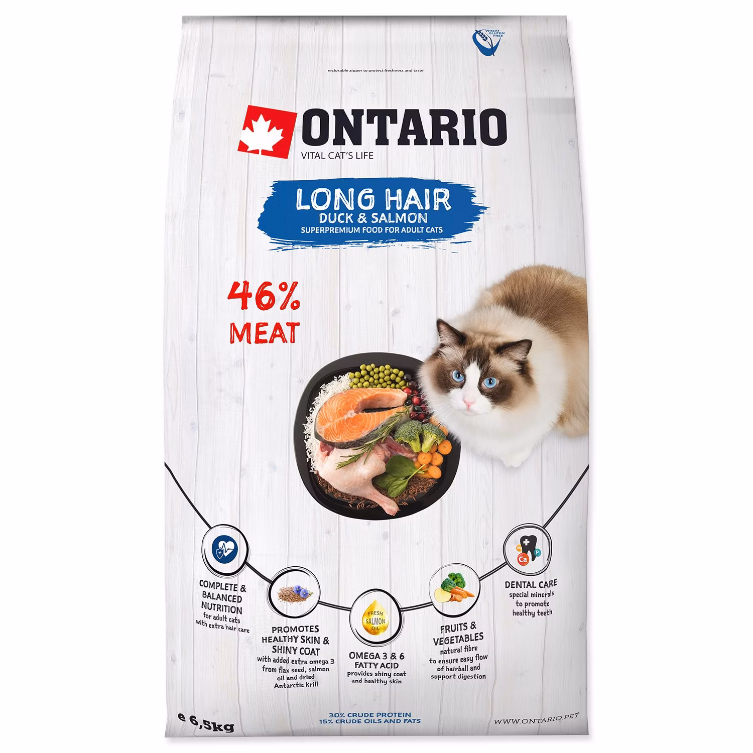 Krmivo Ontario Cat Longhair 6,5kg