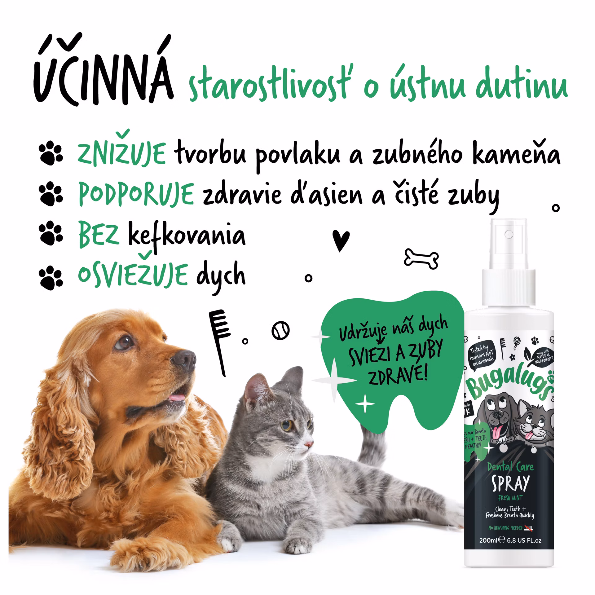 Bugalugs sprej na čistenie zubov pre psov 200 ml