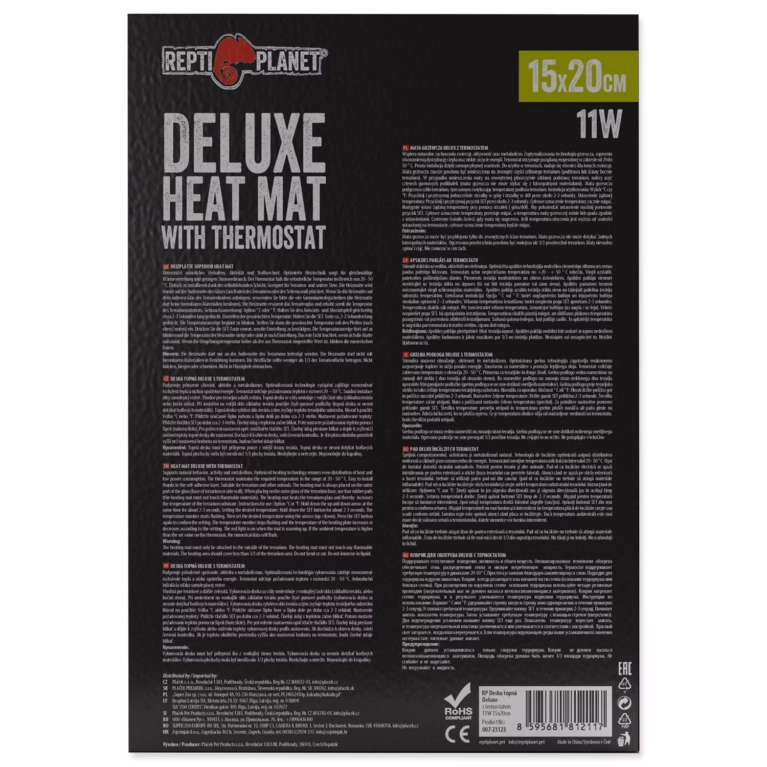 Doska Repti Planet výhrevná Deluxe s termostatom 11W 15x20cm