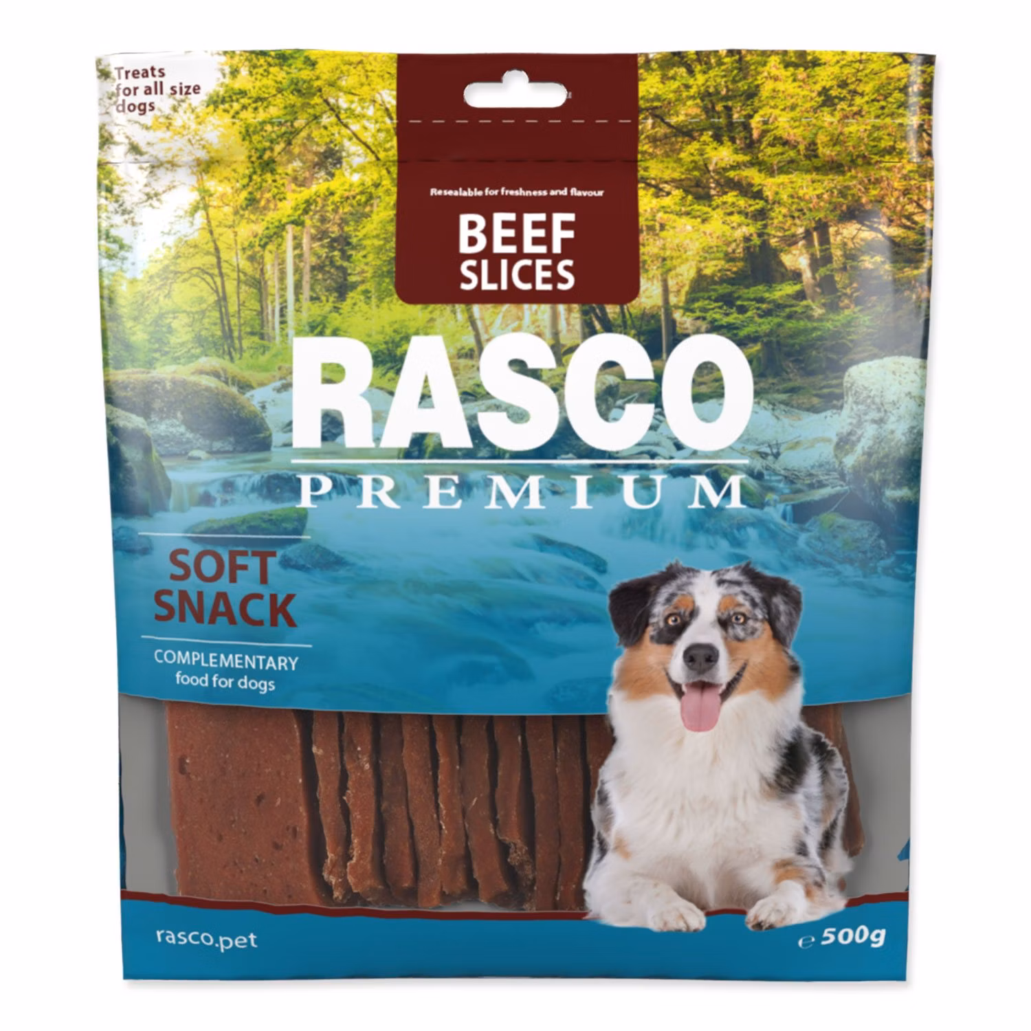 Pochúťka Rasco Premium hovädzie plátky 500g