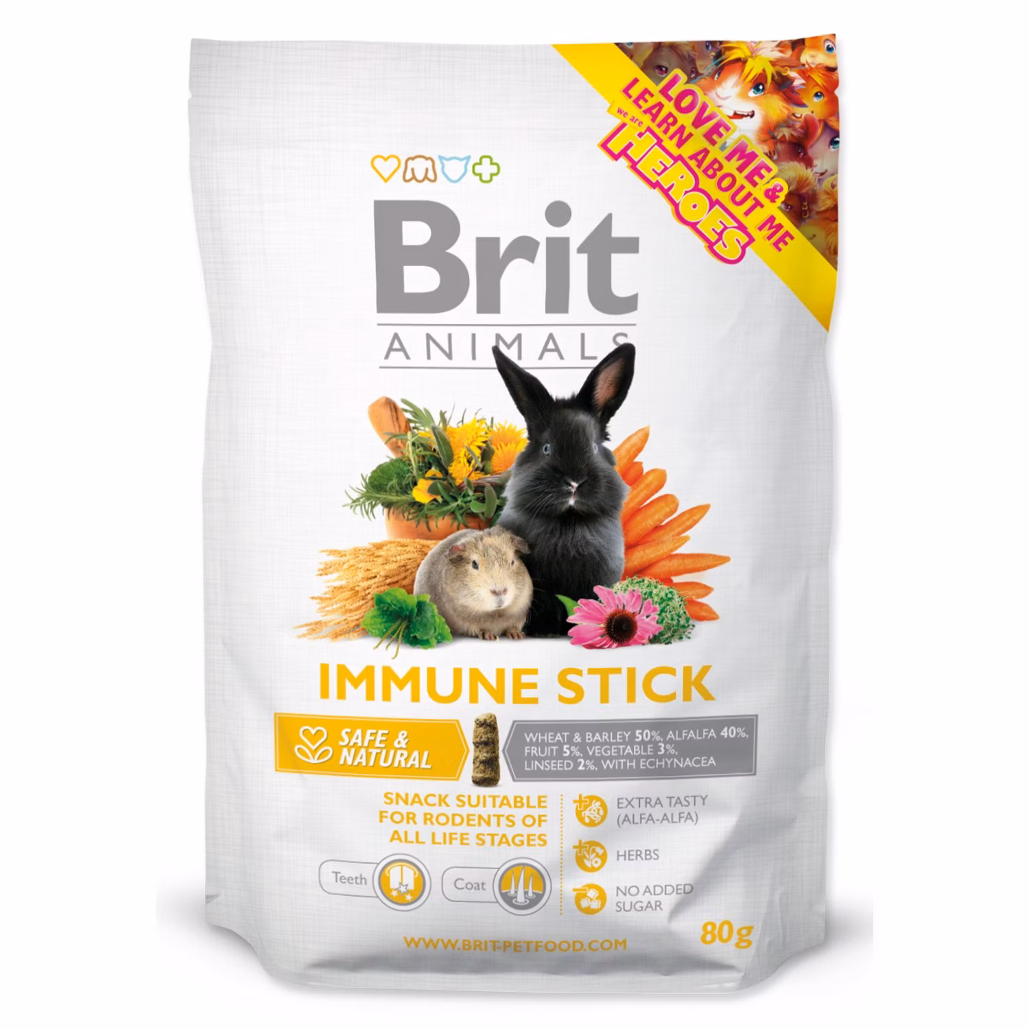 Krmivo Brit Animals Immune doplnkové pre hlodavce, imunita 80g