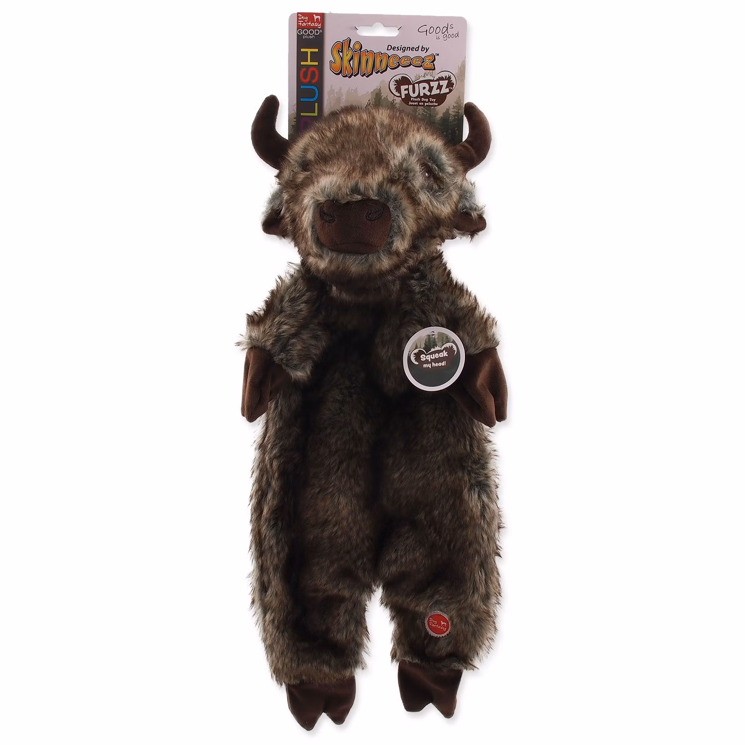 Hračka Dog Fantasy Skinneeez bizón plyš 50cm