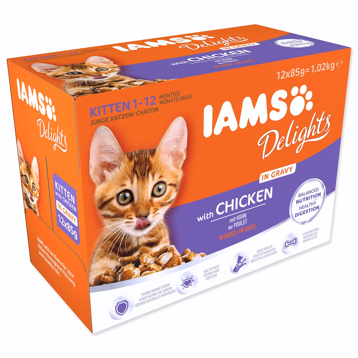 Kapsička IAMS Delights Kitten multipack v omáčke 1020g (12x85gr)