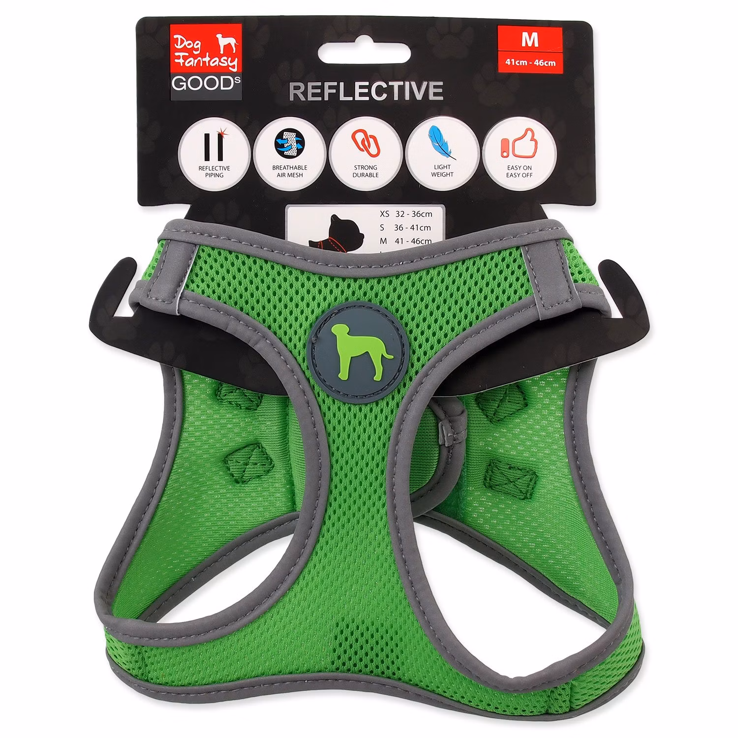 Postroj Dog Fantasy Puppy M limetka 41-46cm